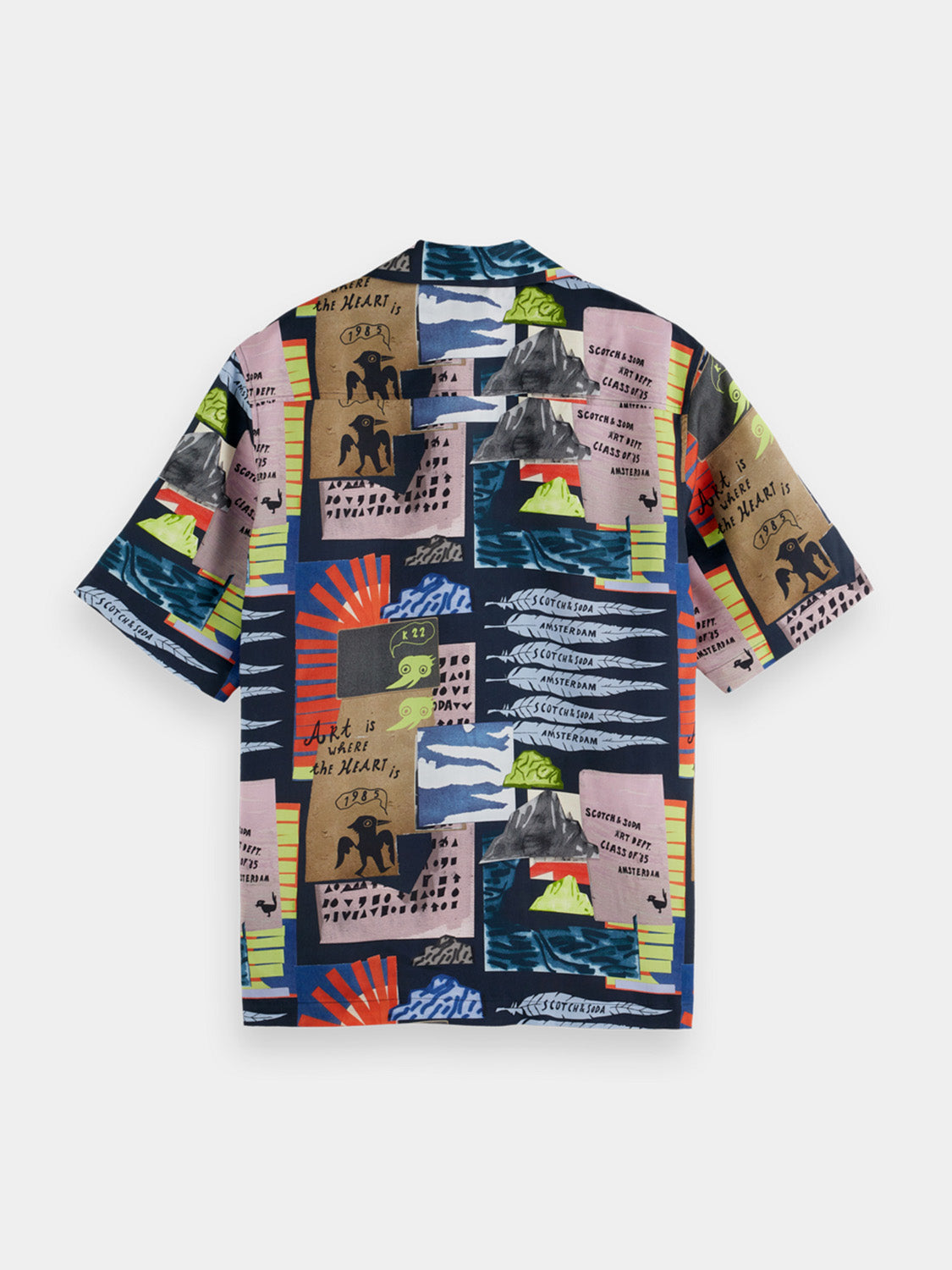 Printed short sleeved shirt - Art Collage Anthracite
