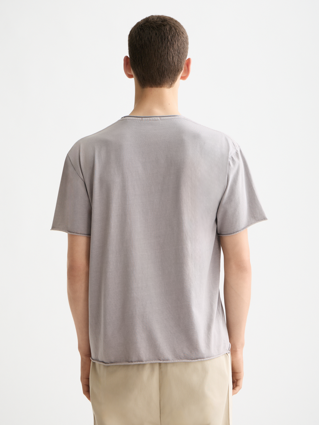 Raw edge t-shirt - Gull