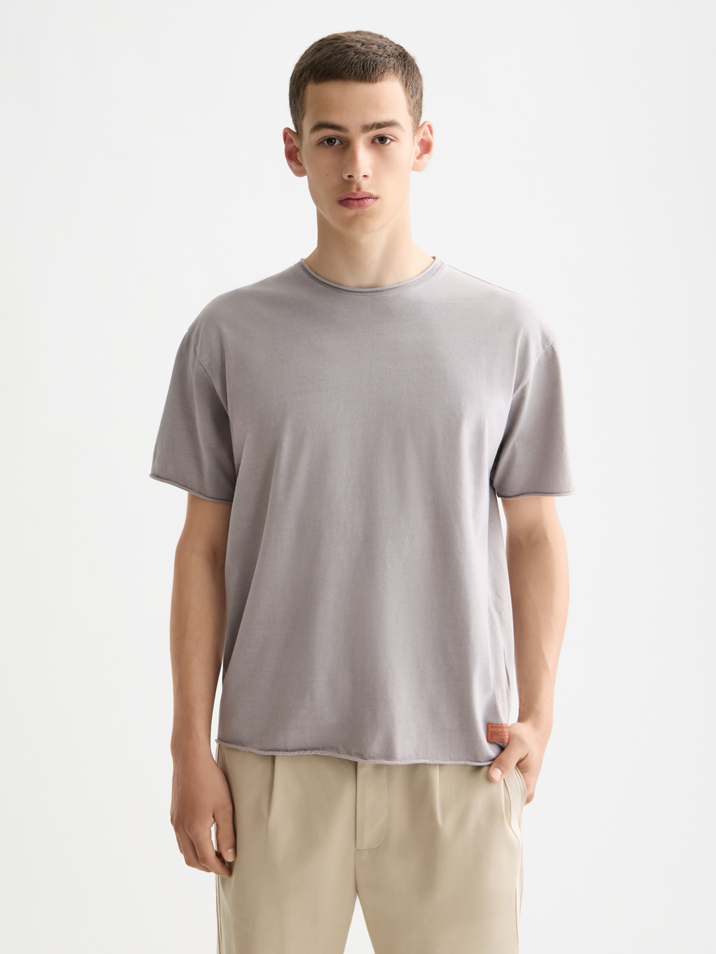 Raw edge t-shirt - Gull