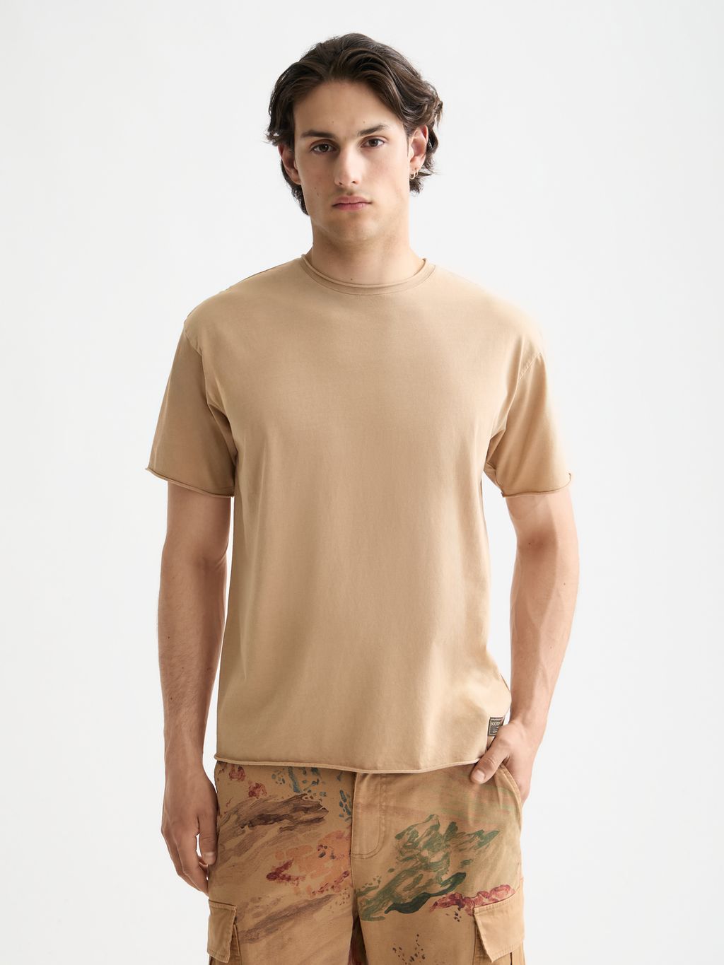 Raw edge t-shirt - Tannin