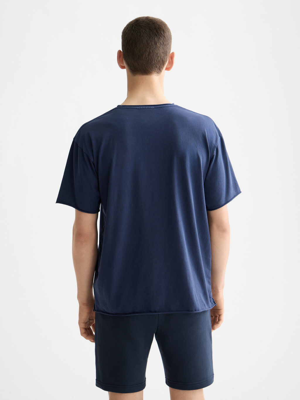 Raw edge t-shirt - Peacoat