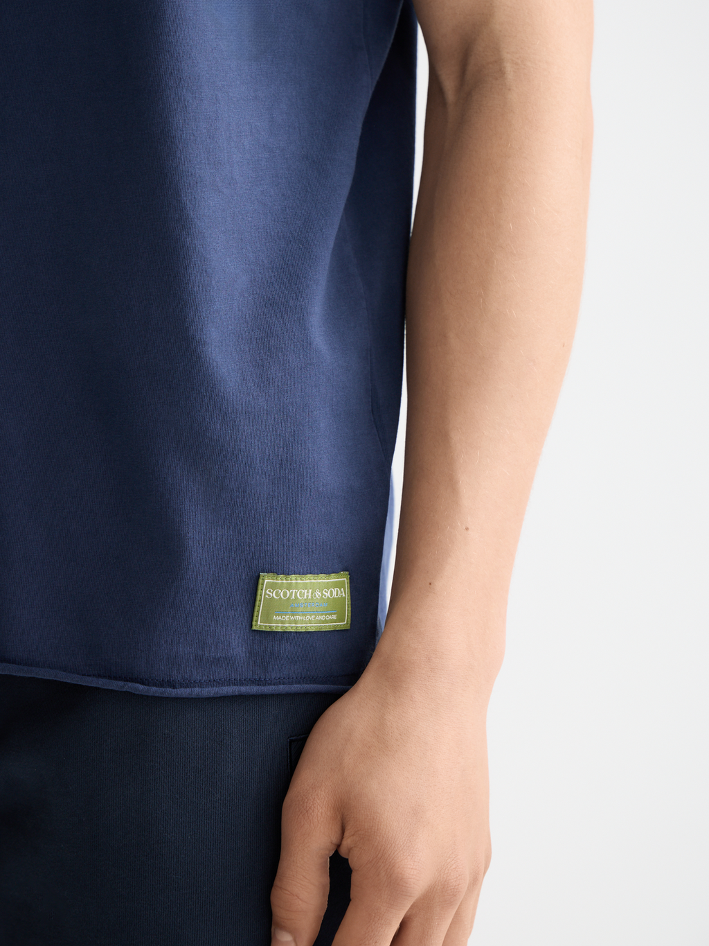 Raw edge t-shirt - Peacoat