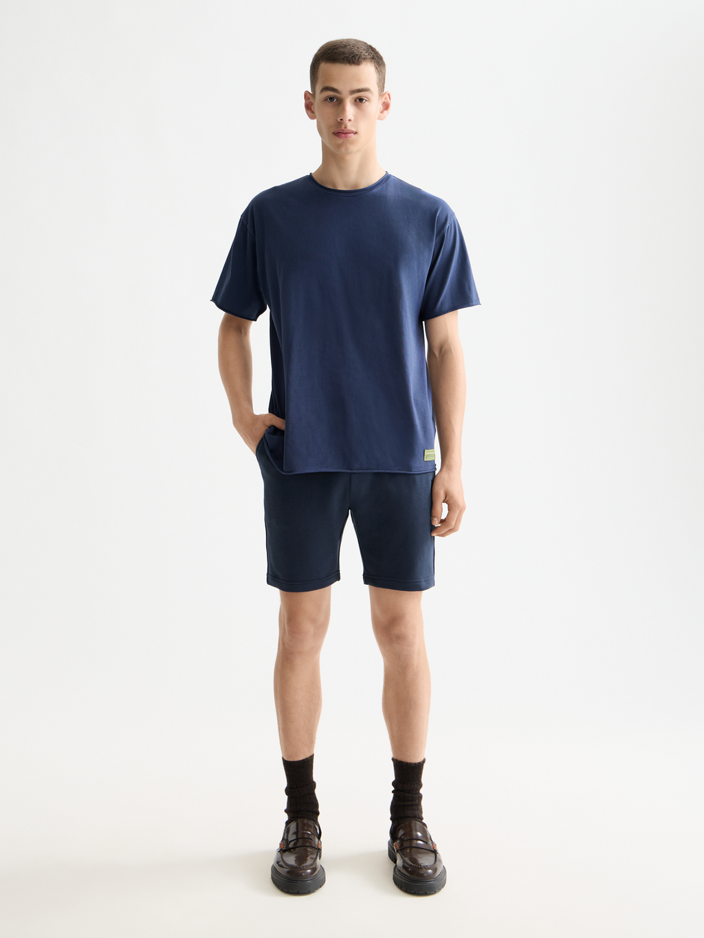 Raw edge t-shirt - Peacoat