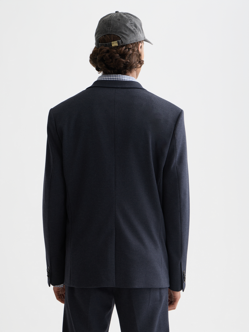 Single-breasted blazer - Carbon Micro Check