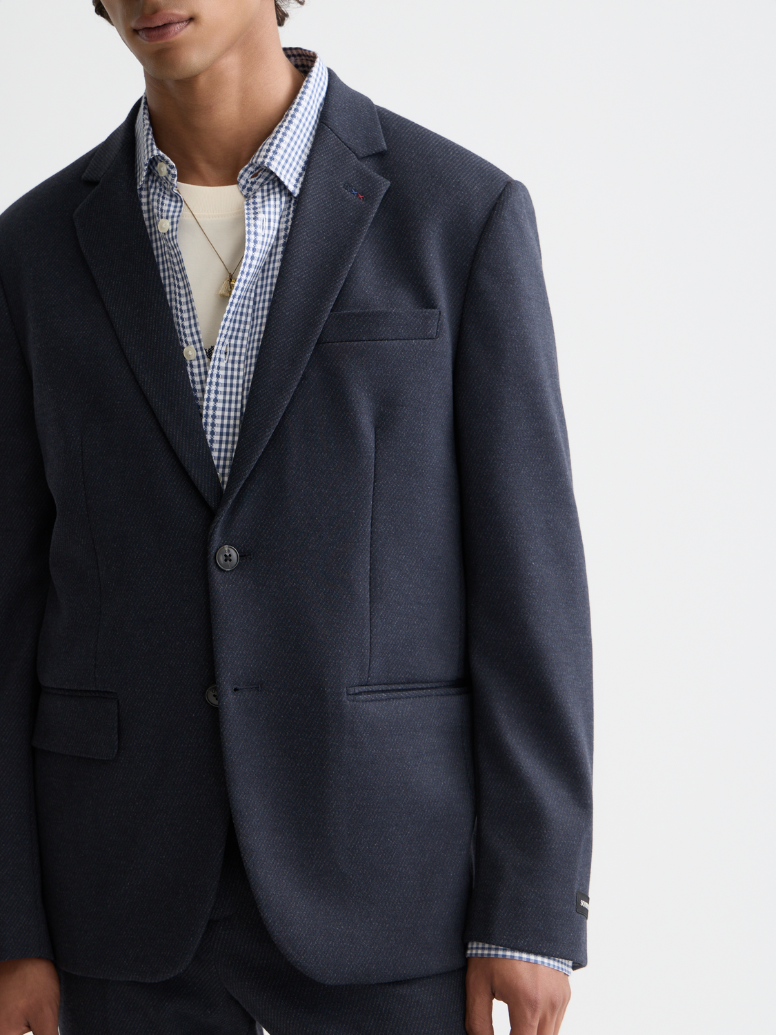 Single-breasted blazer - Carbon Micro Check