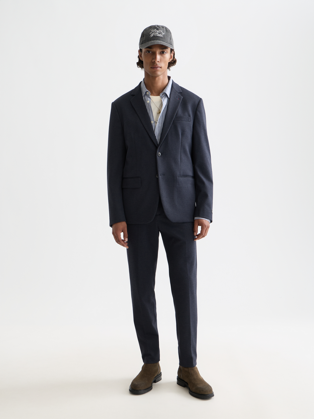 Single-breasted blazer - Carbon Micro Check