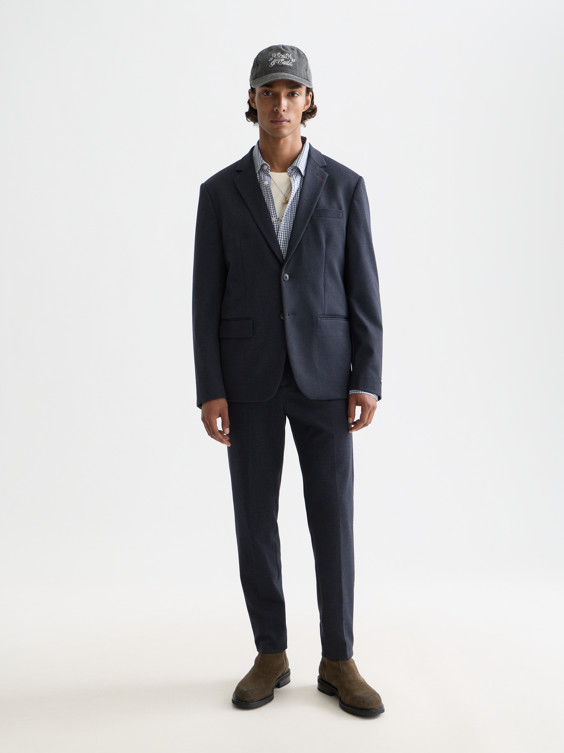 Single-breasted blazer - Carbon Micro Check
