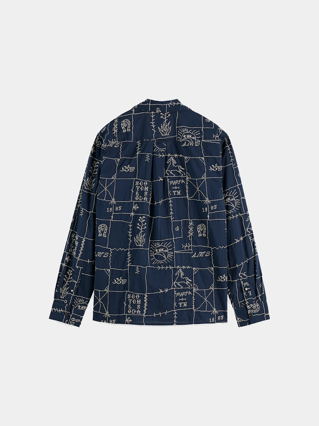 Embroidered shirt - Marfa Cross Stitch Carbon