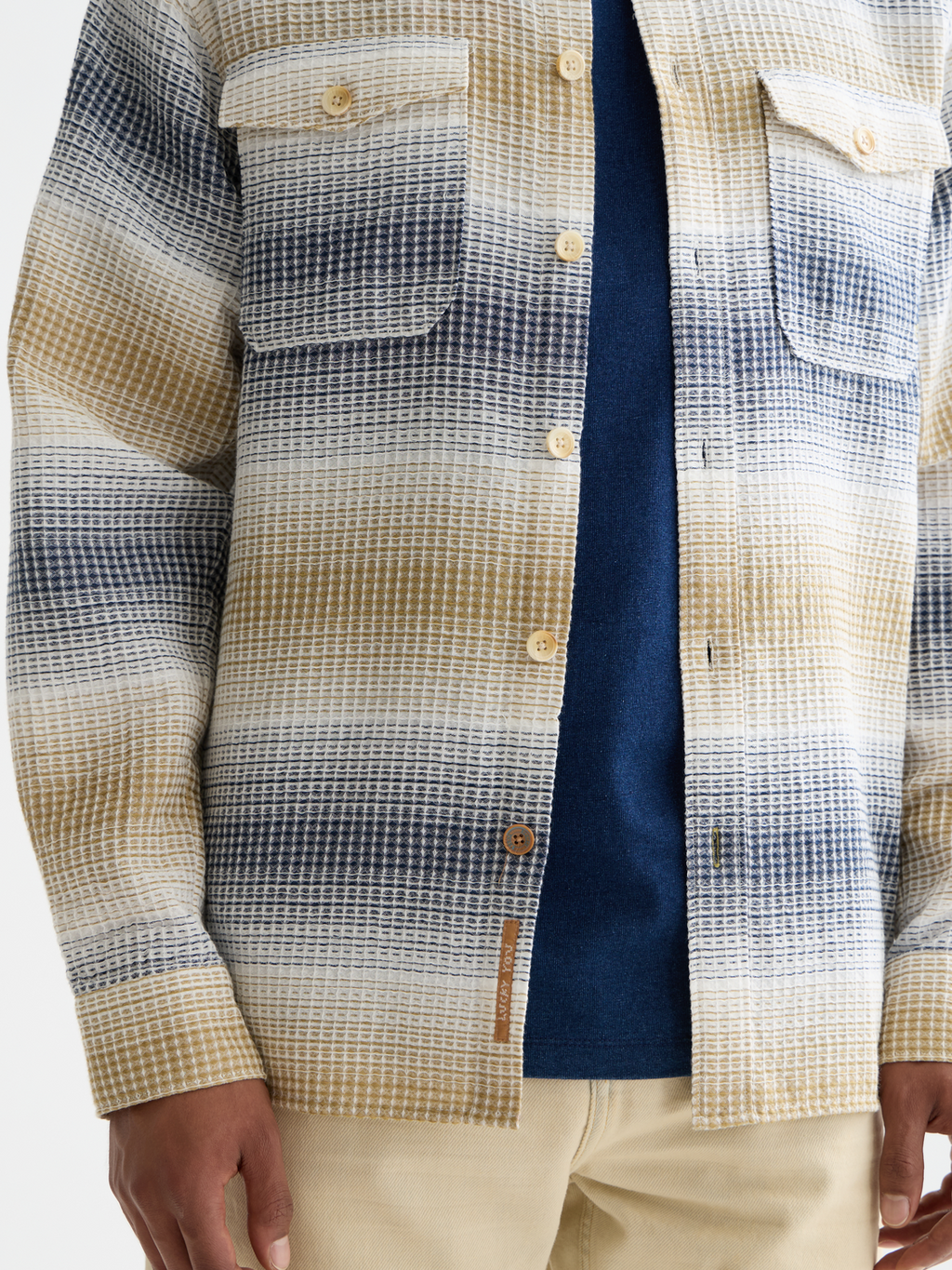 Scotch & Soda - Striped waffle shirt - Oceana / Infinity Stripe