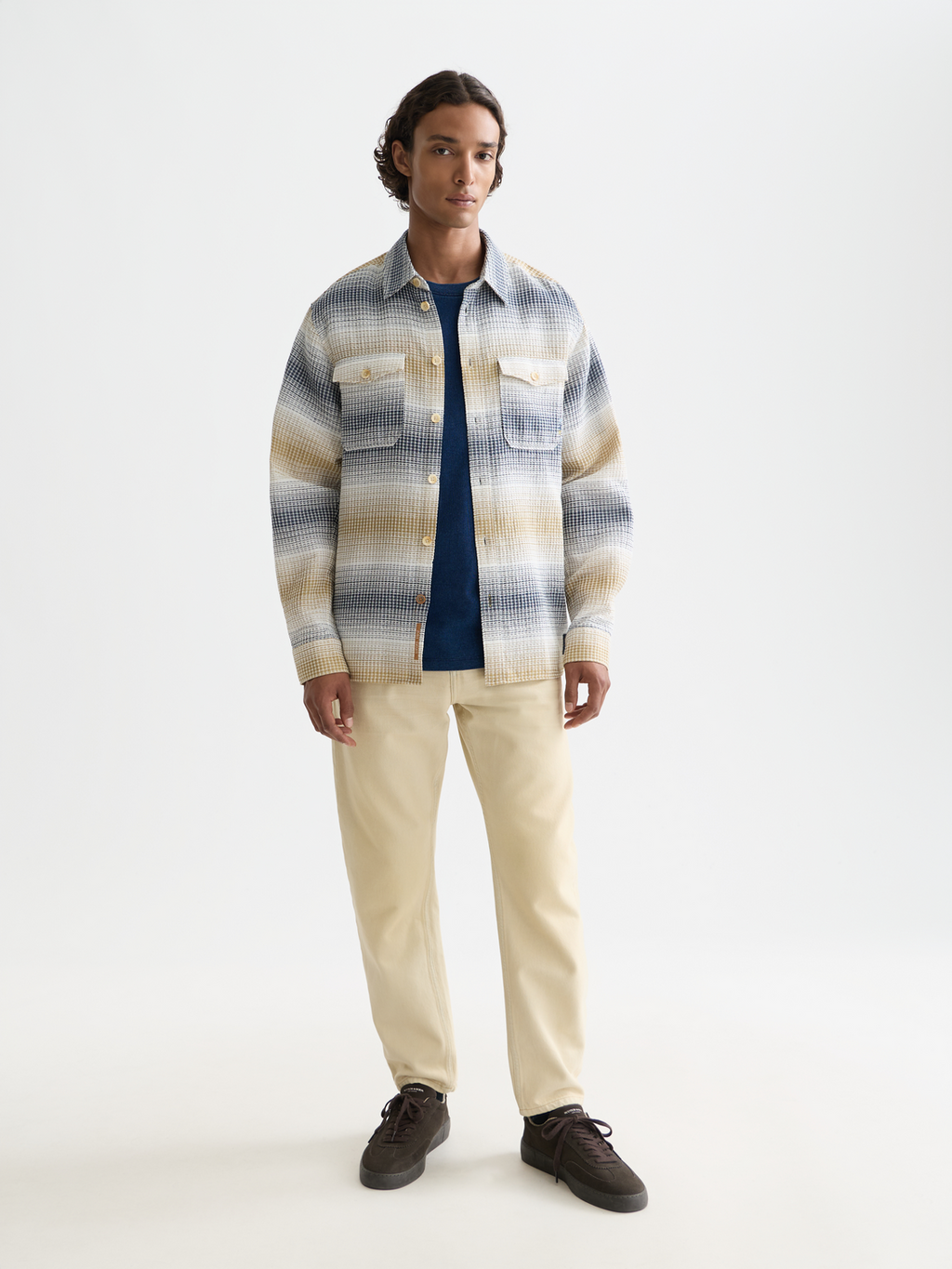 Scotch & Soda - Striped waffle shirt - Oceana / Infinity Stripe