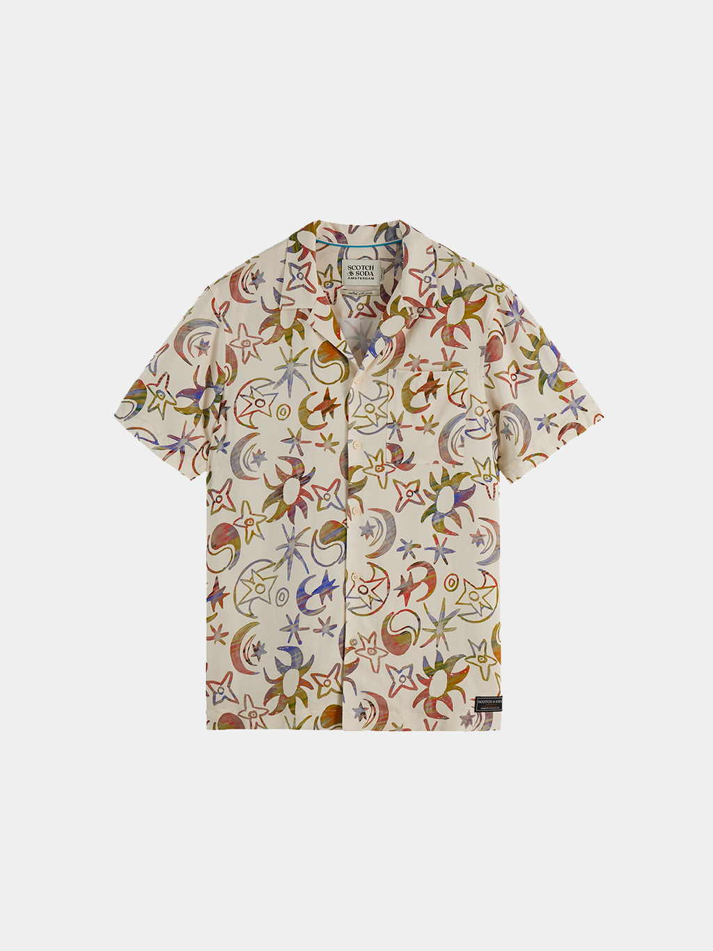 Scotch & Soda - Printed short-sleeved shirt - Cosmic Sky Eggnog