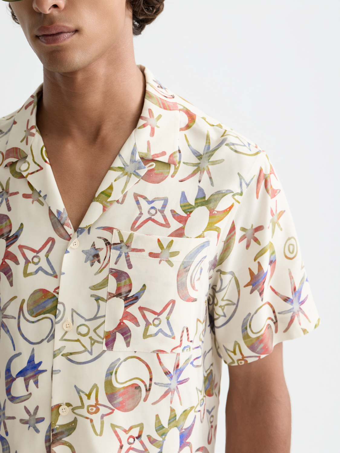 Scotch & Soda - Printed short-sleeved shirt - Cosmic Sky Eggnog