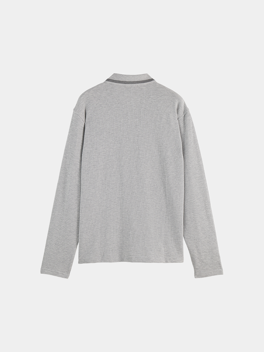 Long-sleeved polo - Grey Melange
