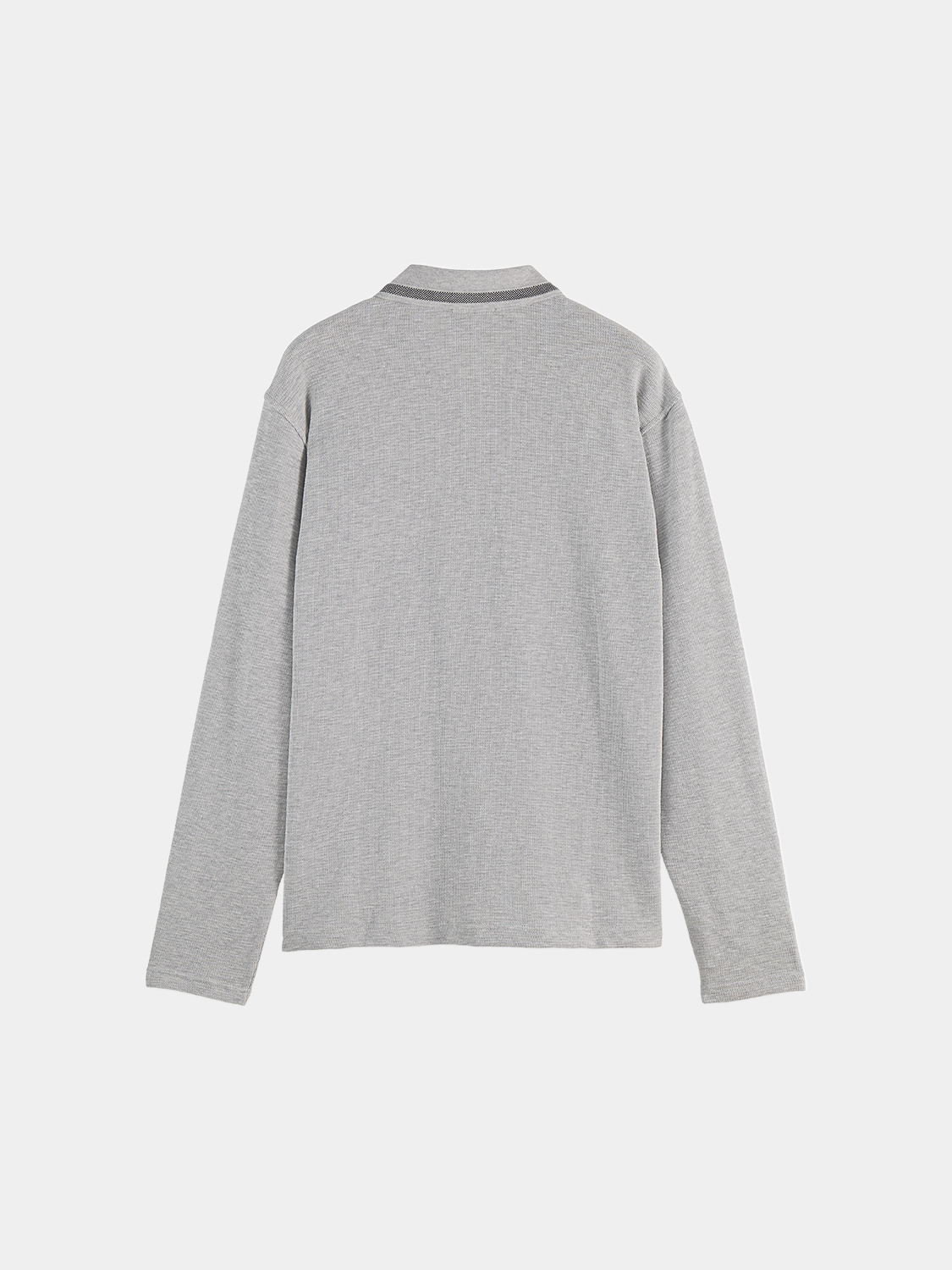 Long-sleeved polo - Grey Melange