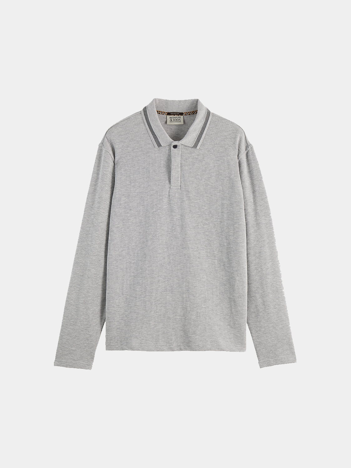 Long-sleeved polo - Grey Melange