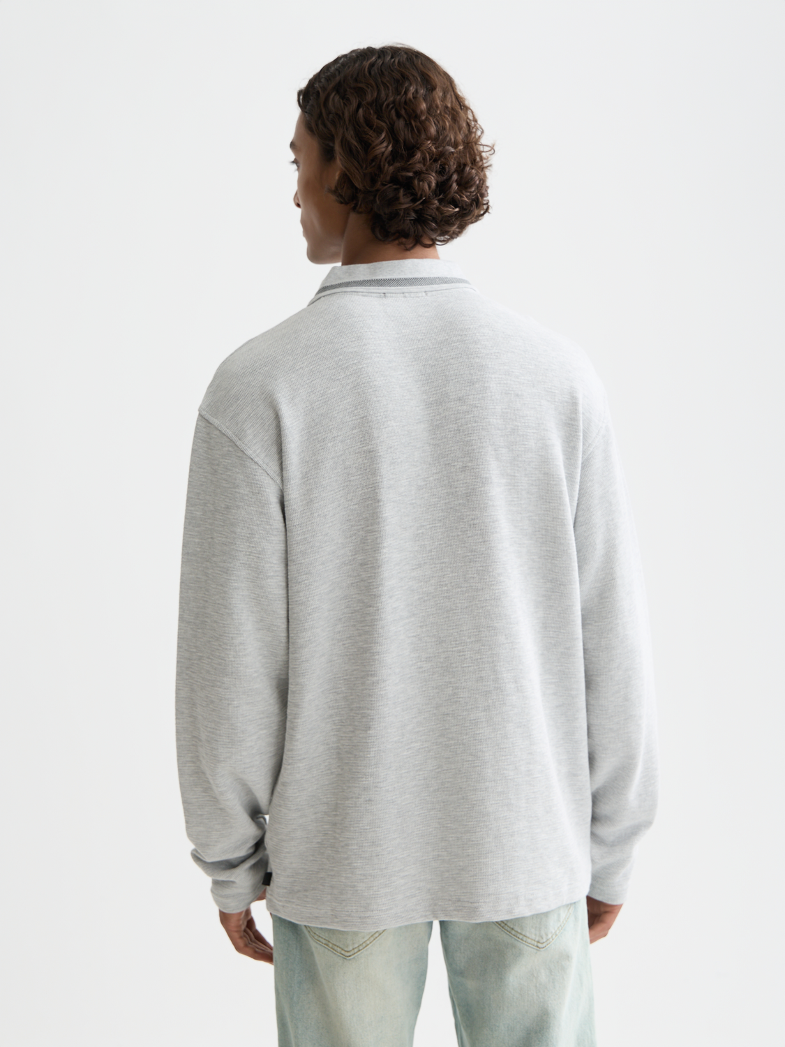 Long-sleeved polo - Grey Melange