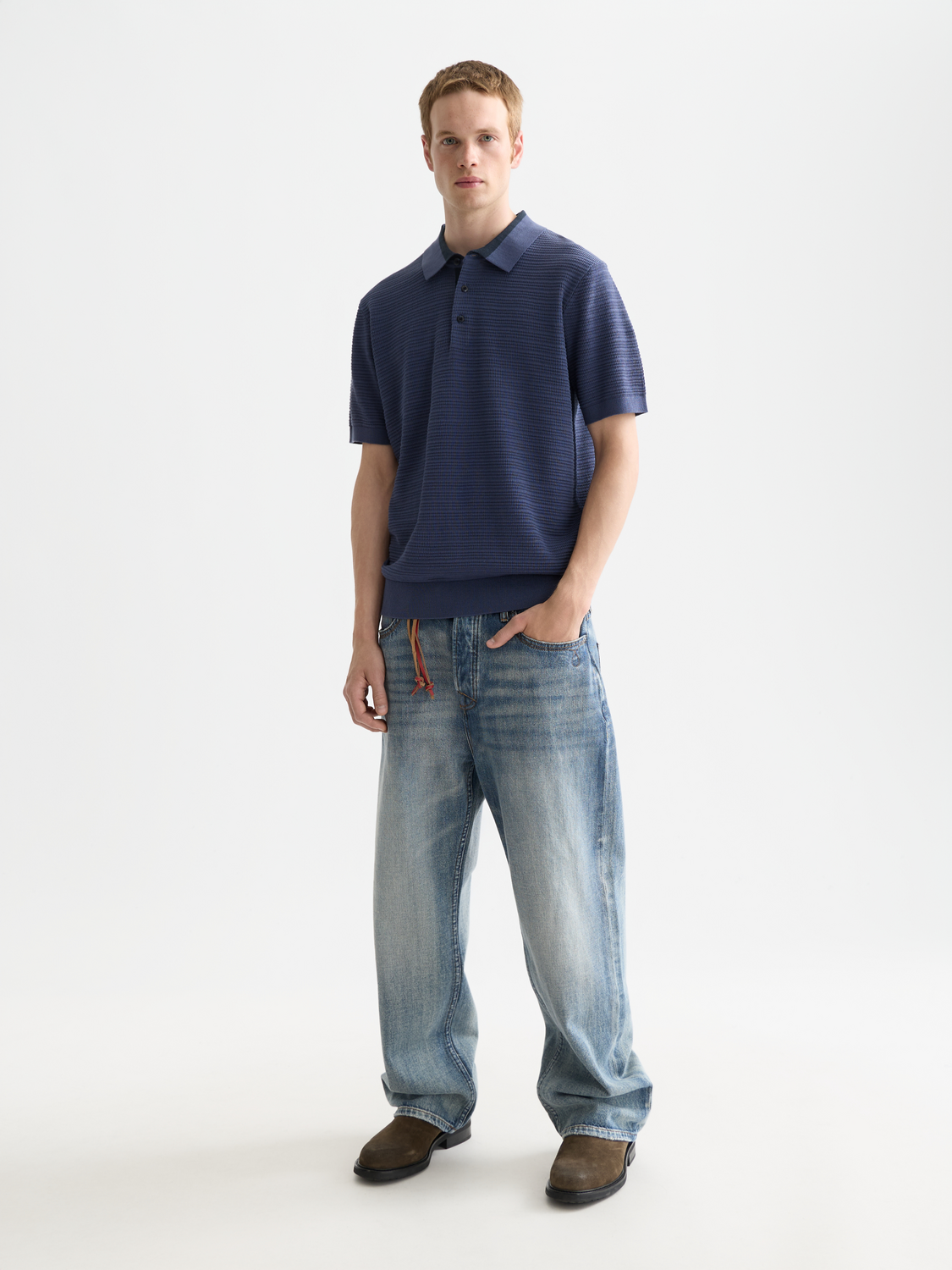 Structured knit polo - Oceana