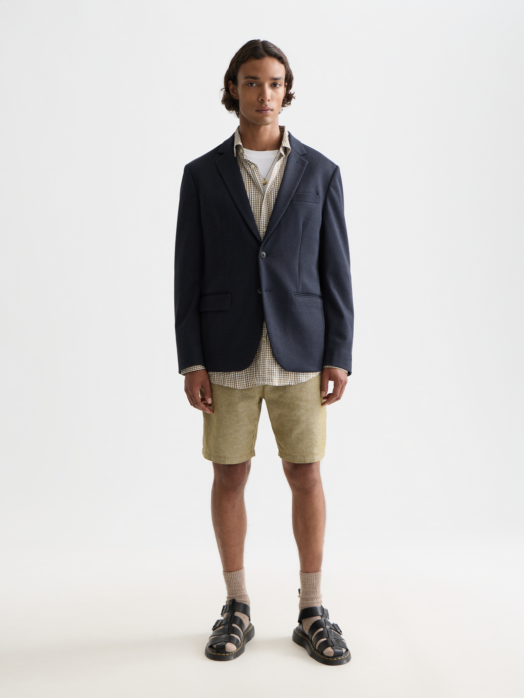 Scotch & Soda - Fave cotton-linen shorts - Green Moss