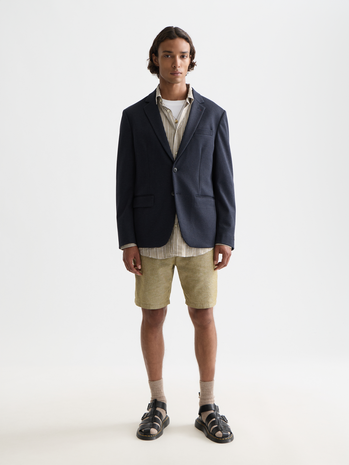 Scotch & Soda - Fave cotton-linen shorts - Green Moss
