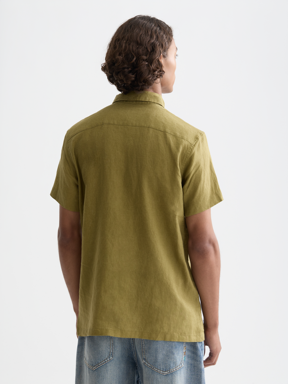 Scotch & Soda - Short-sleeved linen shirt - Green Moss