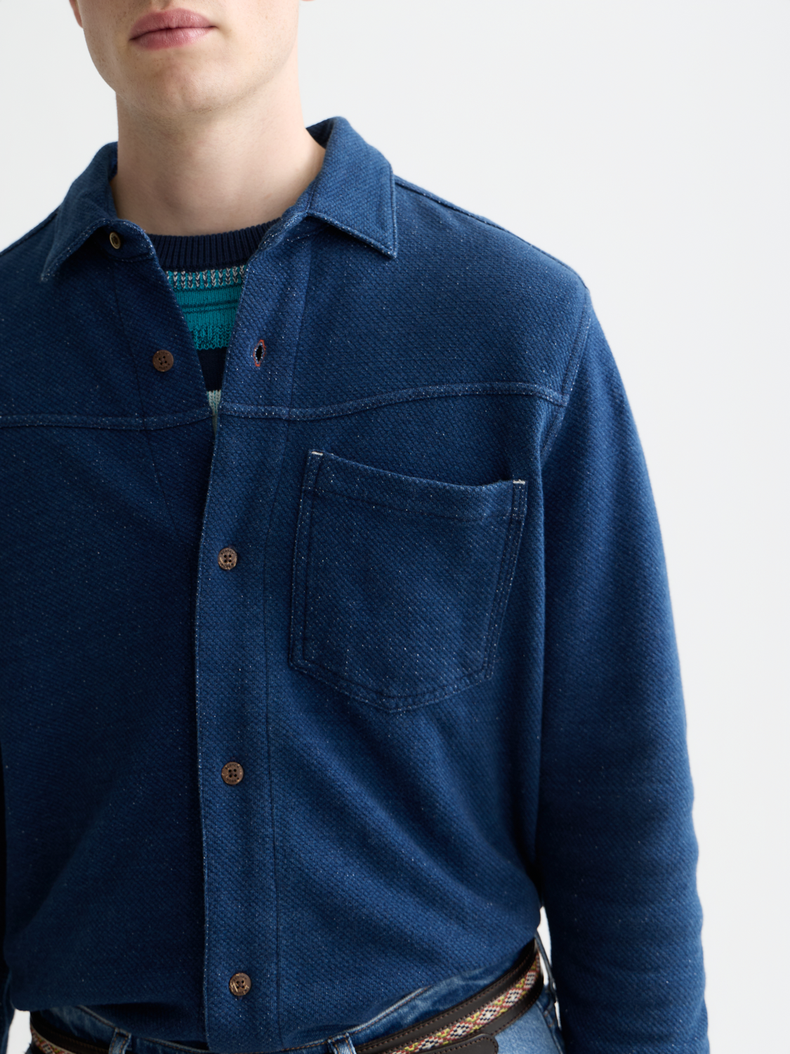 Washed indigo shirt - Indigo