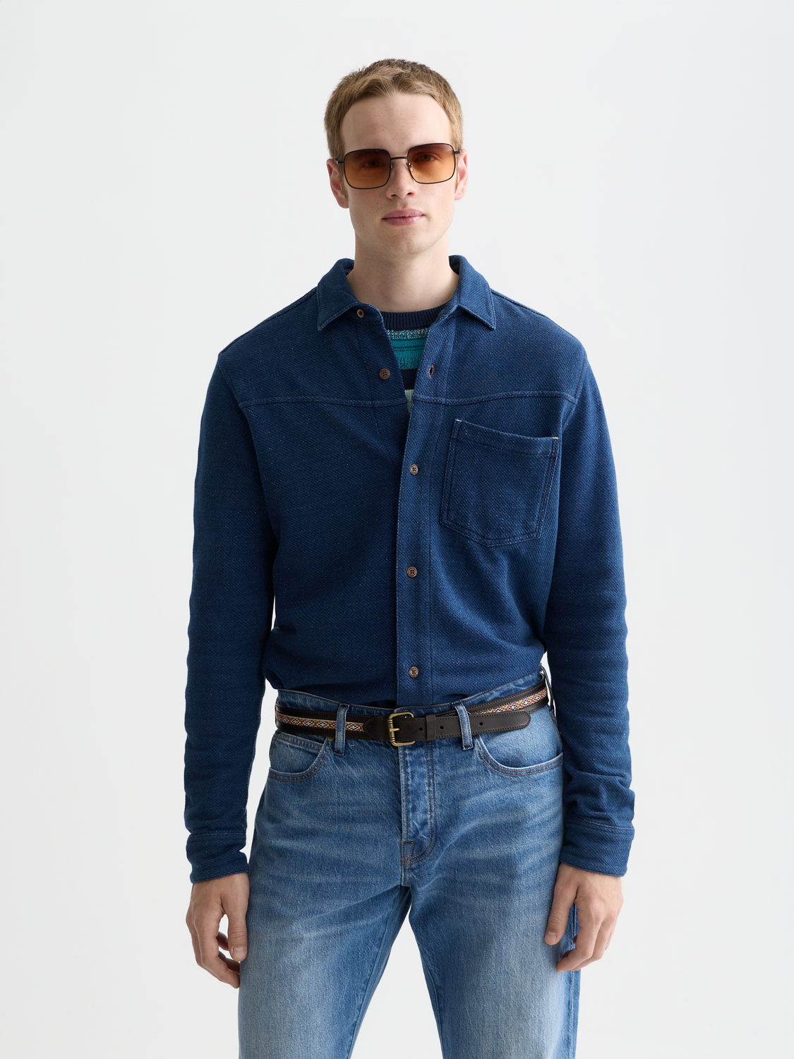 Washed indigo shirt - Indigo