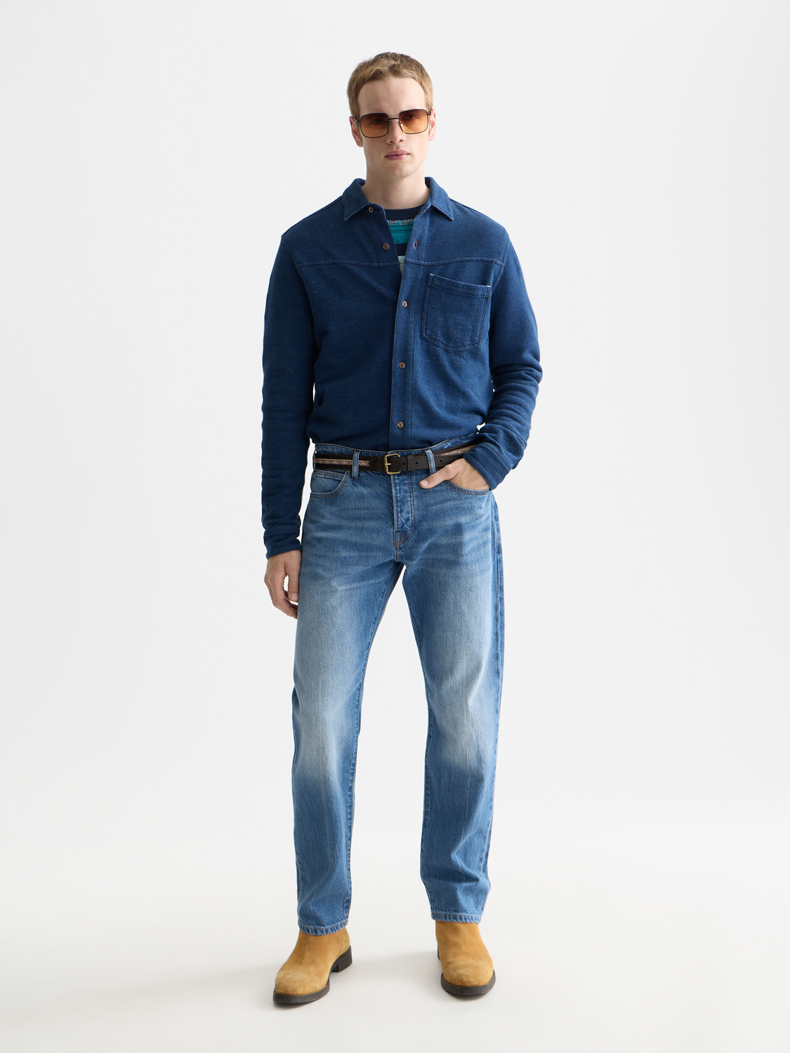 Washed indigo shirt - Indigo