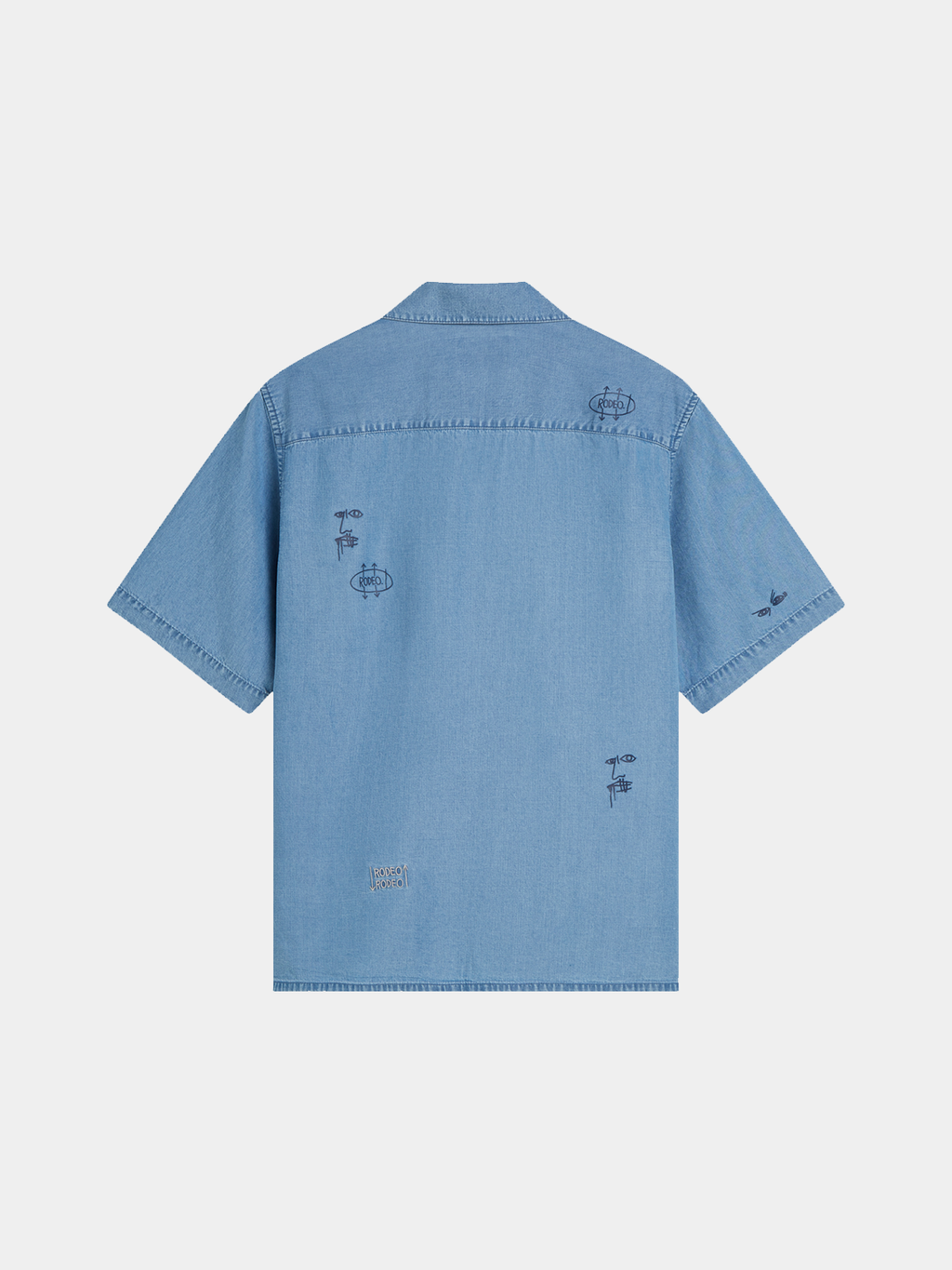 Basquiat Indigo Short Sleeved Shirt - Washed Indigo