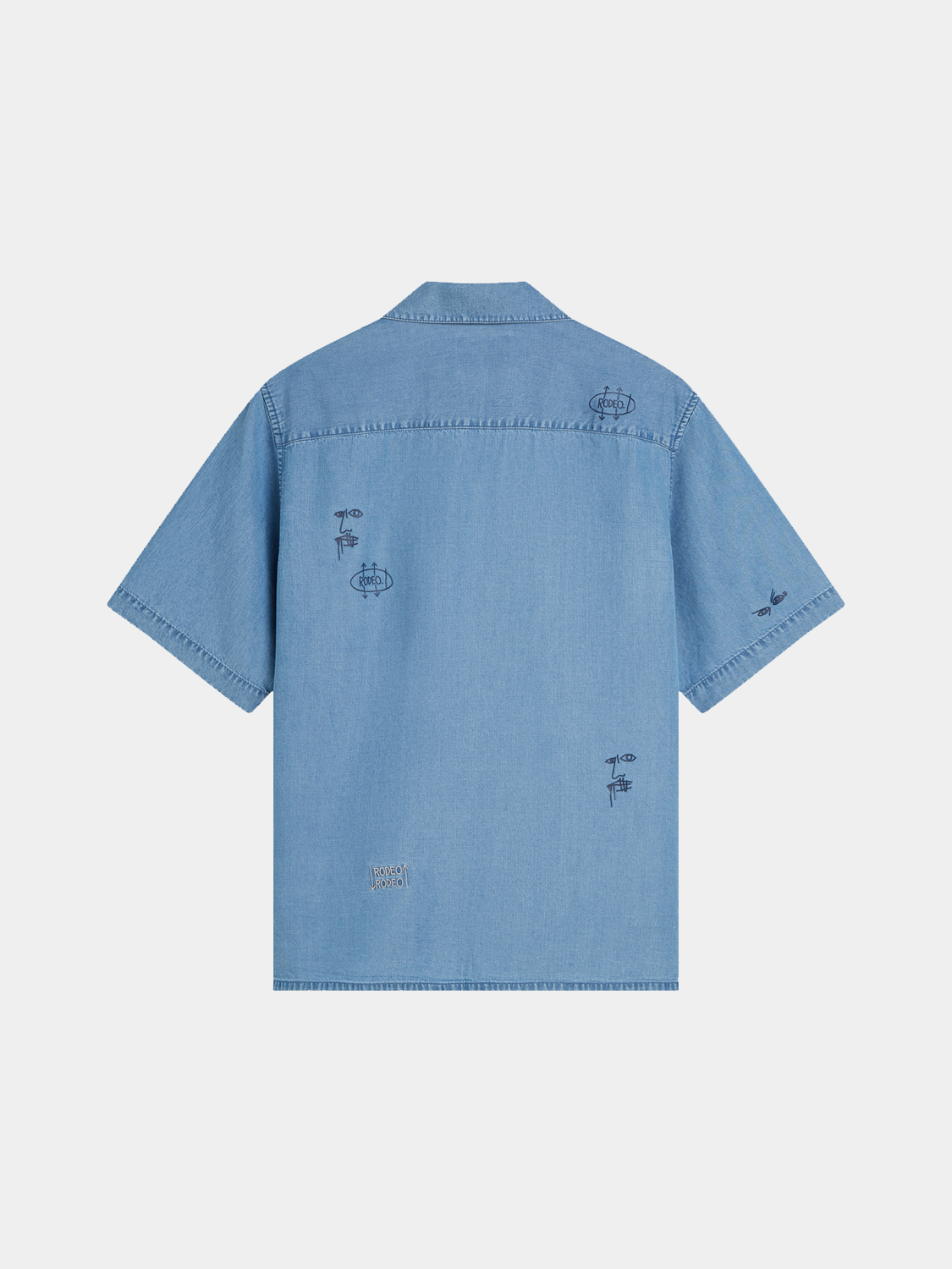 Basquiat Indigo Short Sleeved Shirt - Washed Indigo