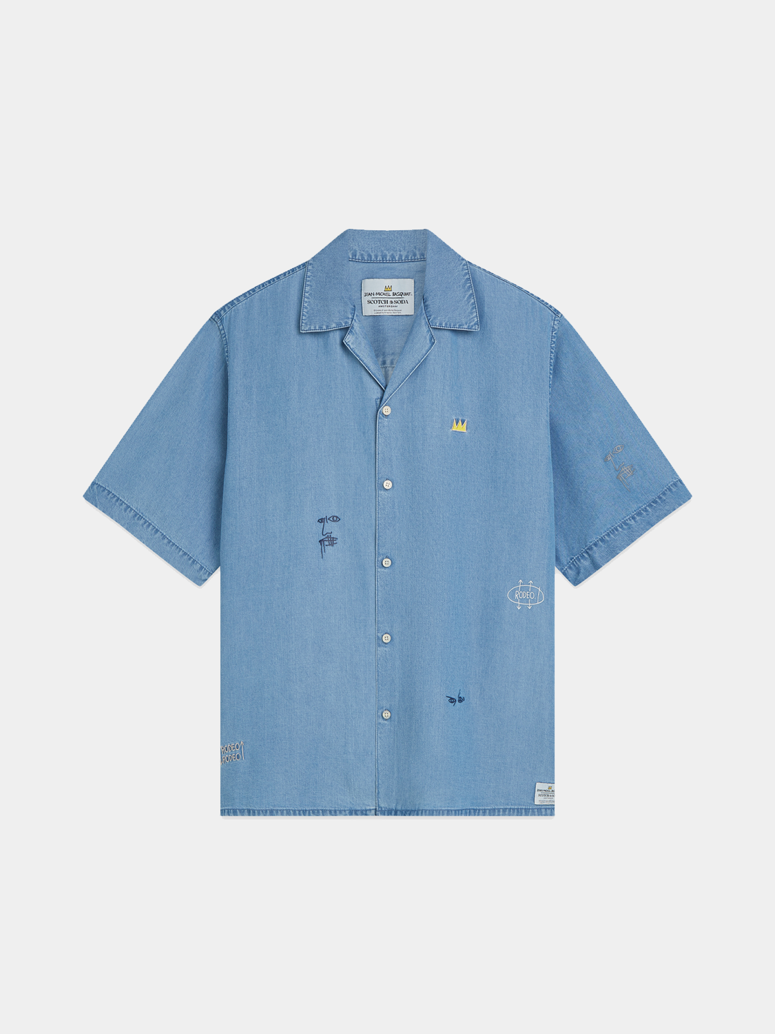 Basquiat Indigo Short Sleeved Shirt - Washed Indigo
