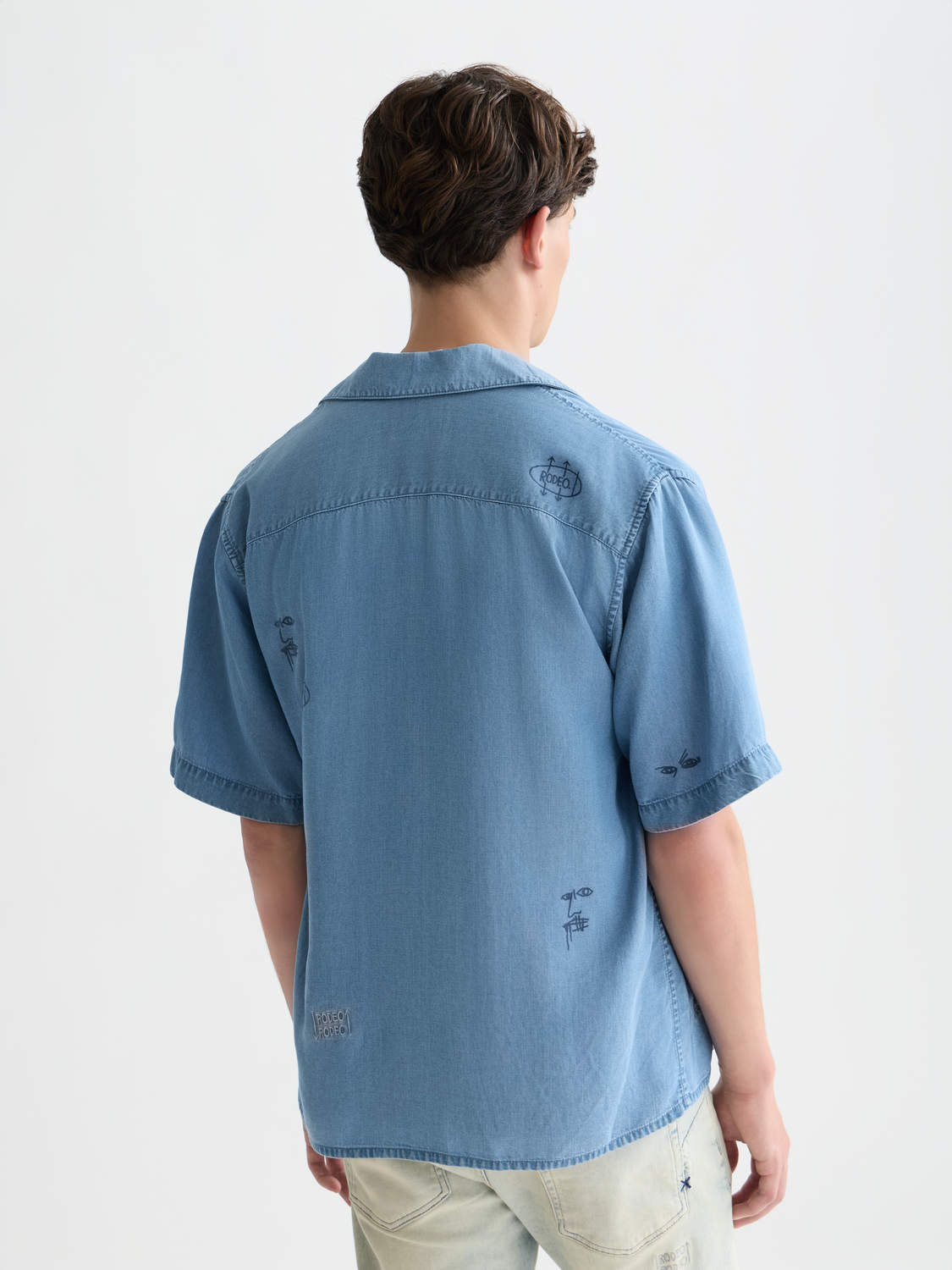 Basquiat Indigo Short Sleeved Shirt - Washed Indigo