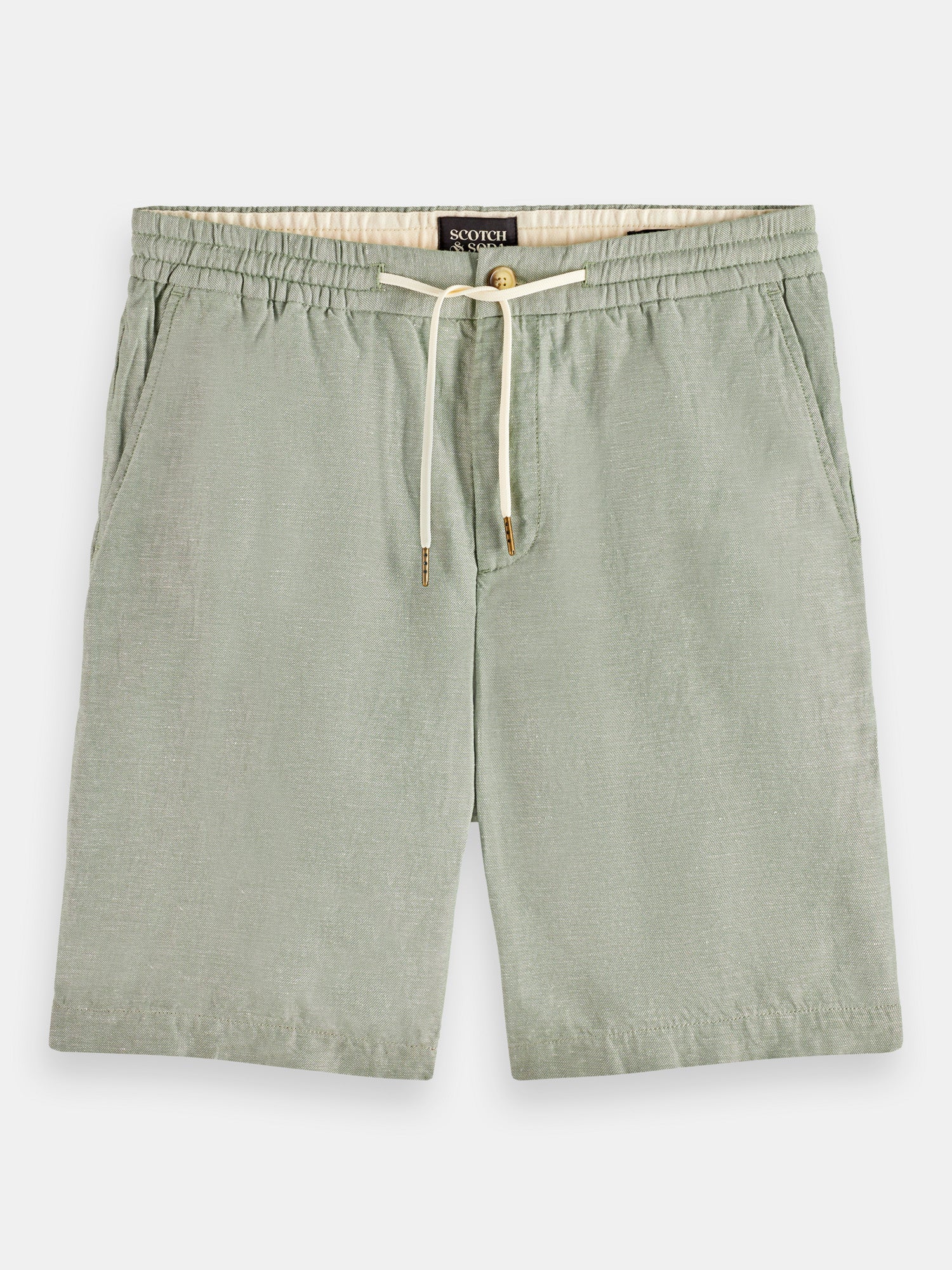 Fave cotton-linen shorts - Army
