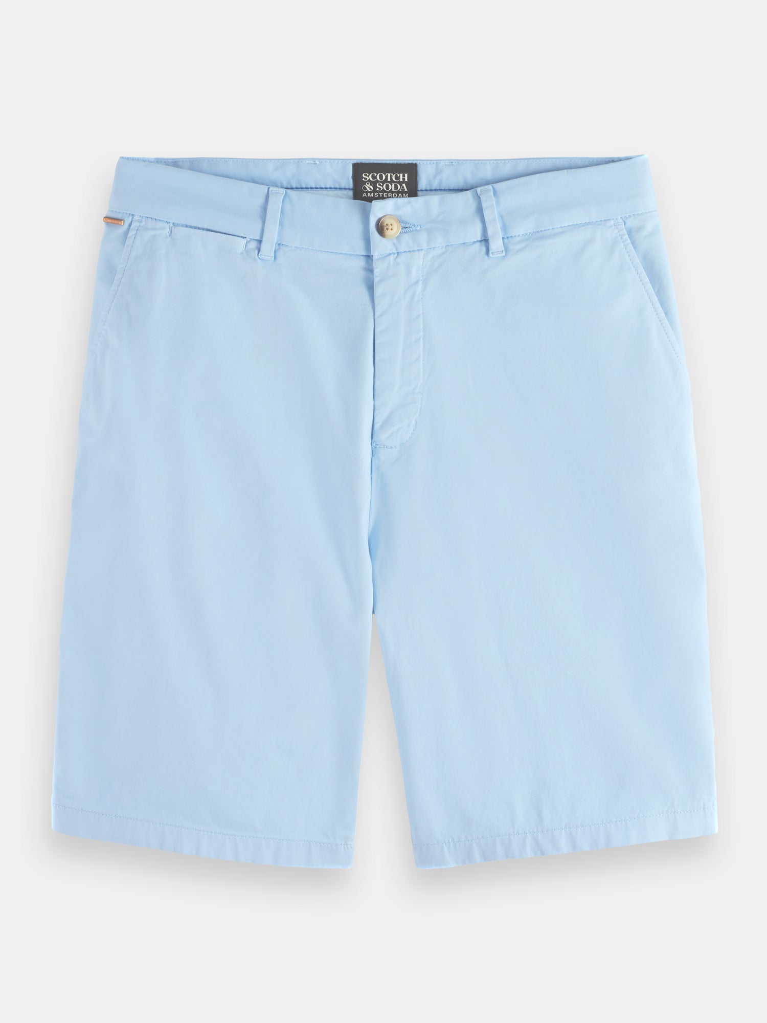 Stuart garment-dyed pima cotton shorts - Sea Blue