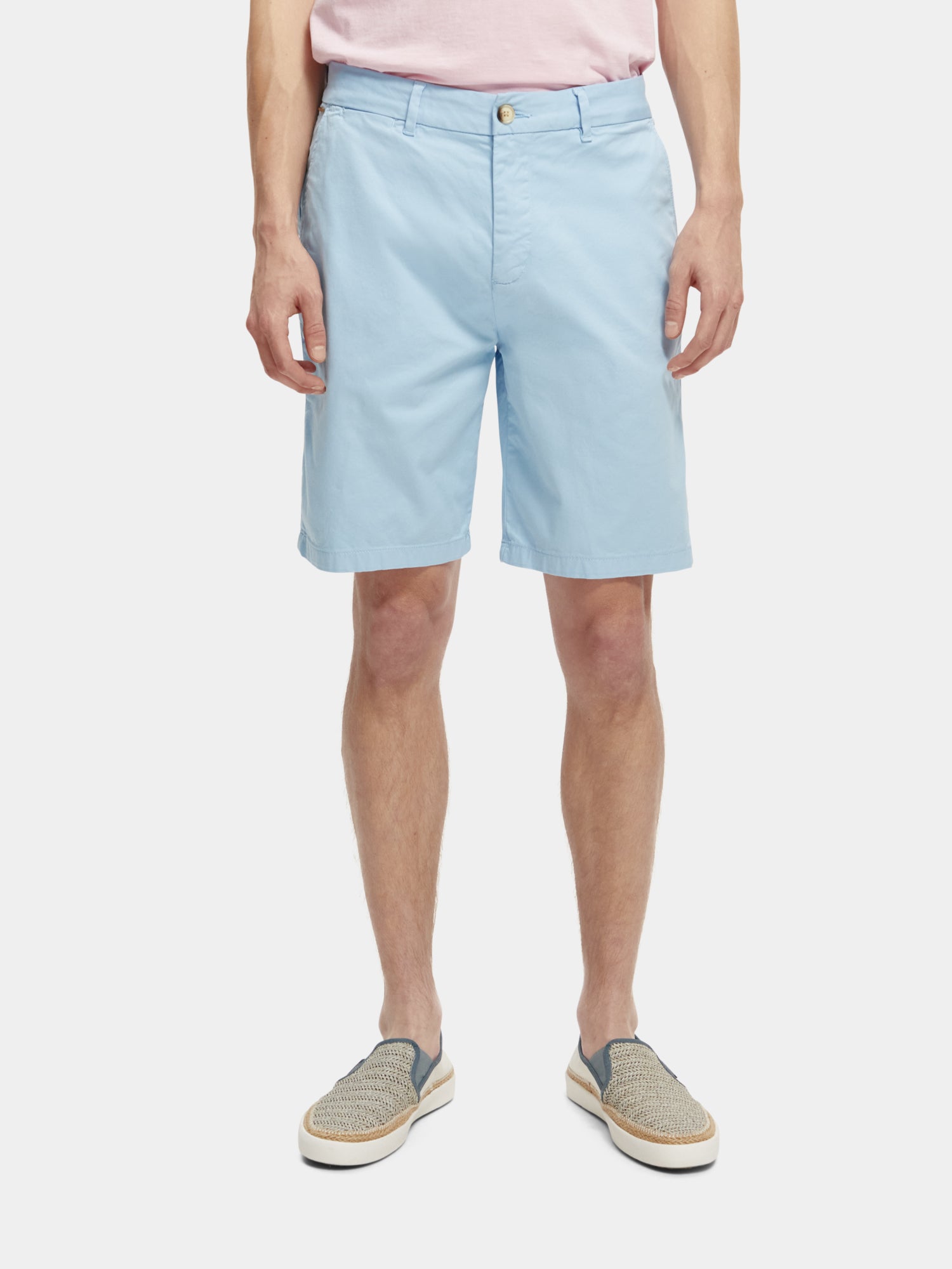 Stuart garment-dyed pima cotton shorts - Sea Blue