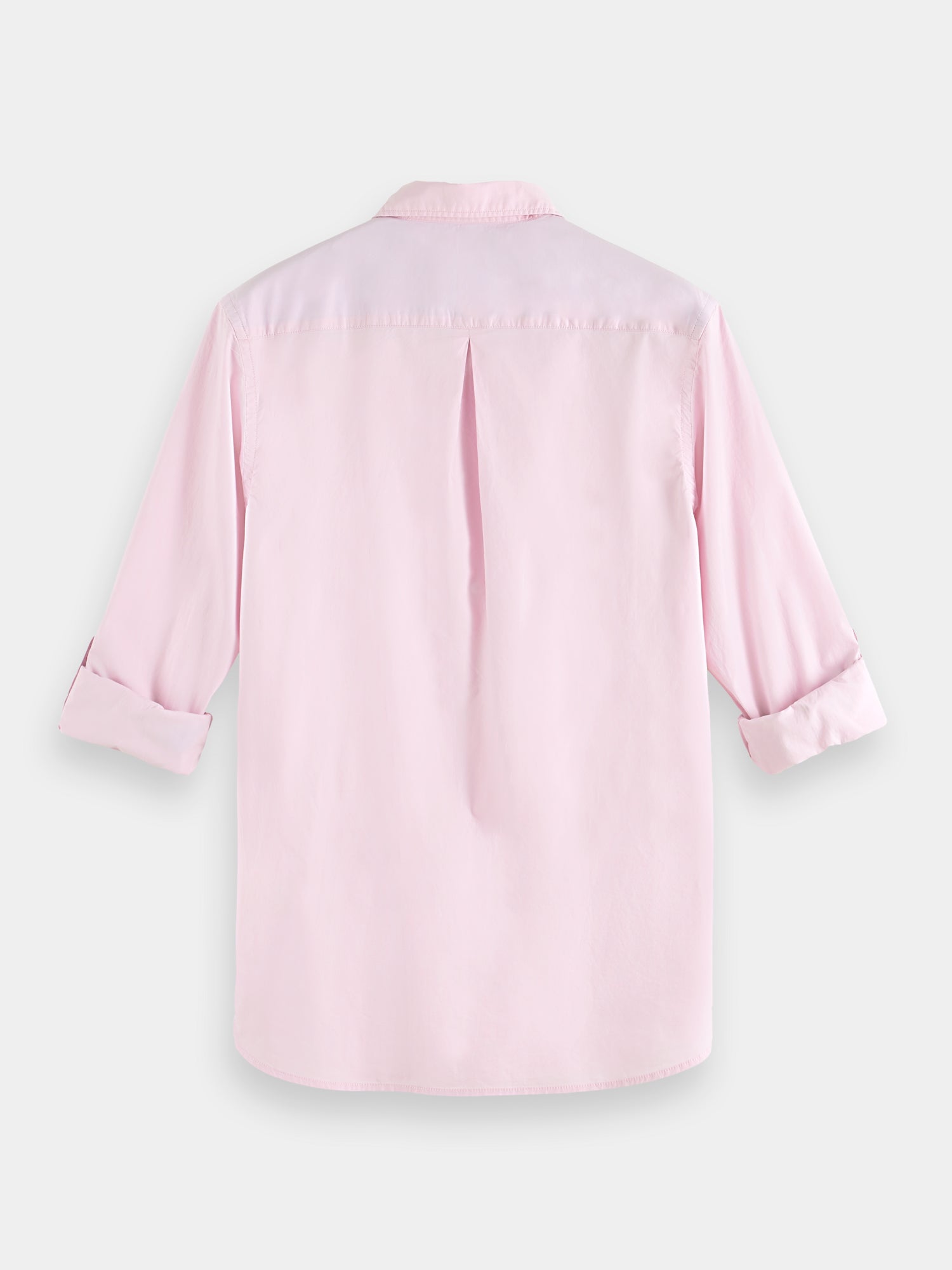 Worked-out poplin shirt in solids and stripes - Stone Pink