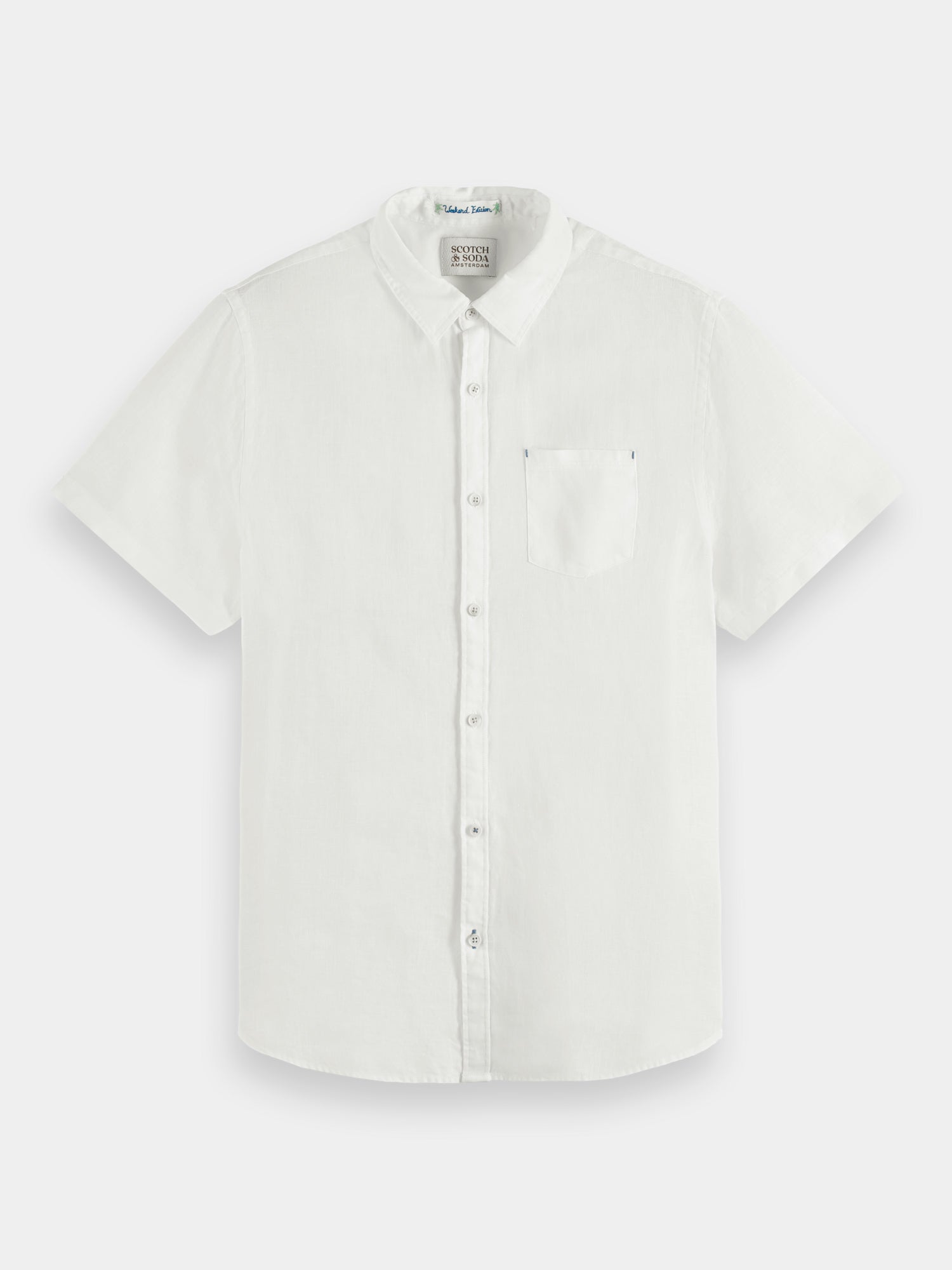 Short sleeve linen shirt - White