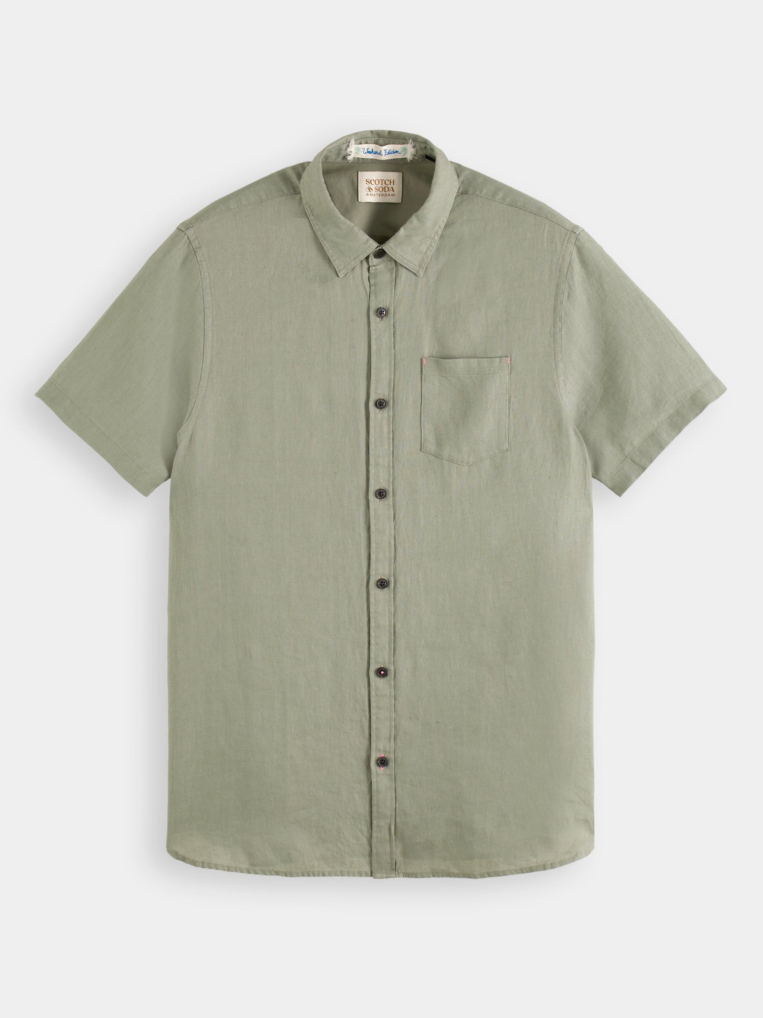 Short sleeve linen shirt - Army
