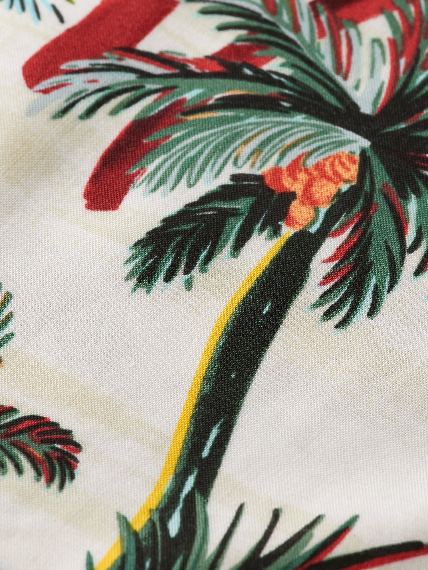 Short sleeve printed camp shirt - Offwhite Palmtrees Aop