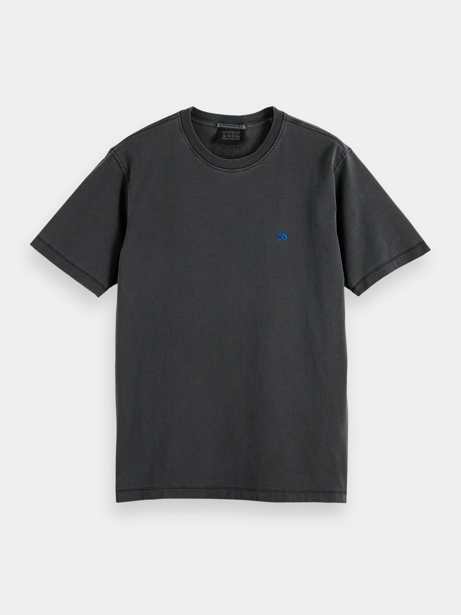Garment-dyed logo embroidery t-shirt - Black