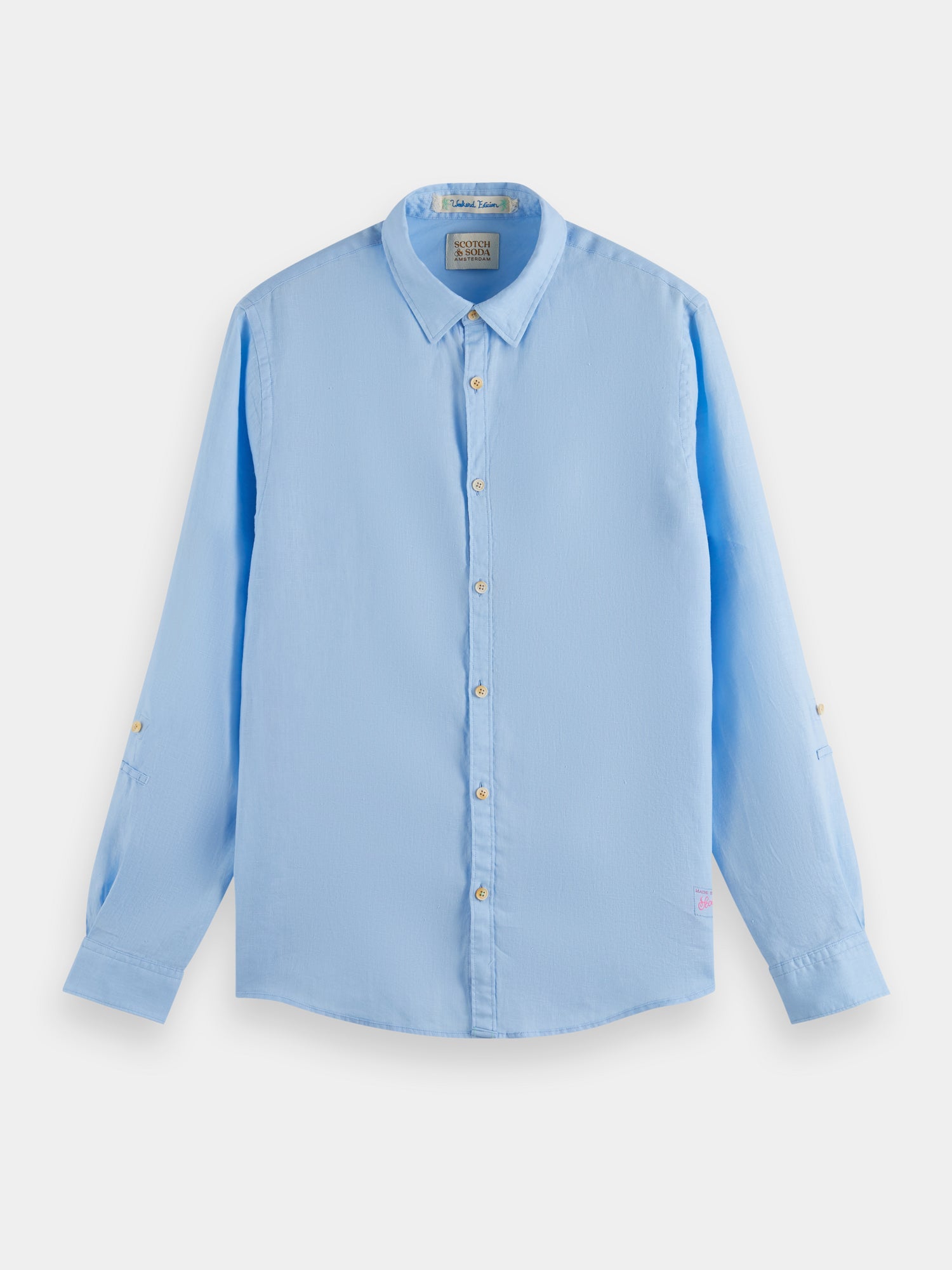 Regular fit Linen shirt - Sky