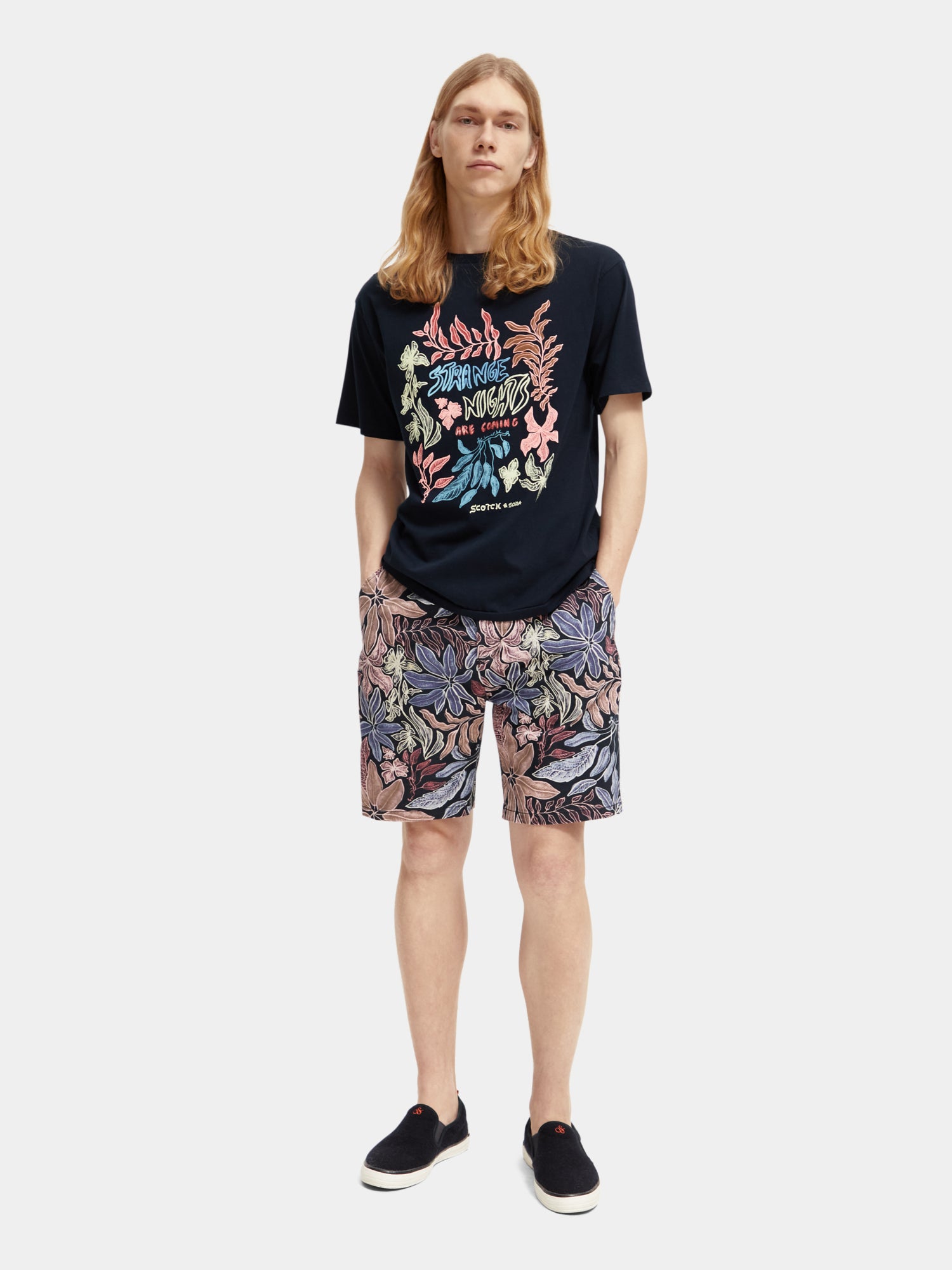 Fave printed twill shorts - Nocturnal Floral Multi