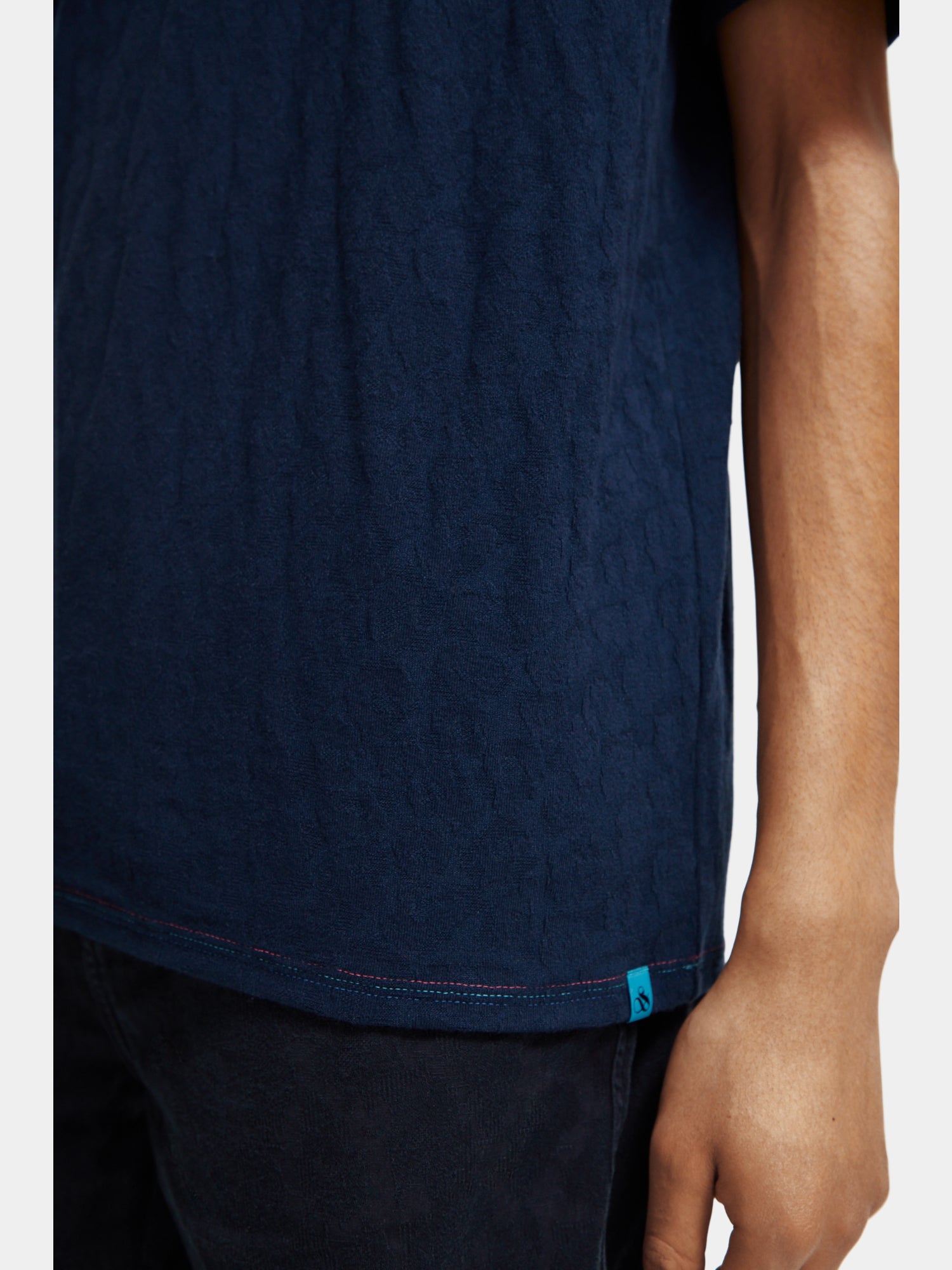 Relaxed-fit jacquard t-shirt - Steel