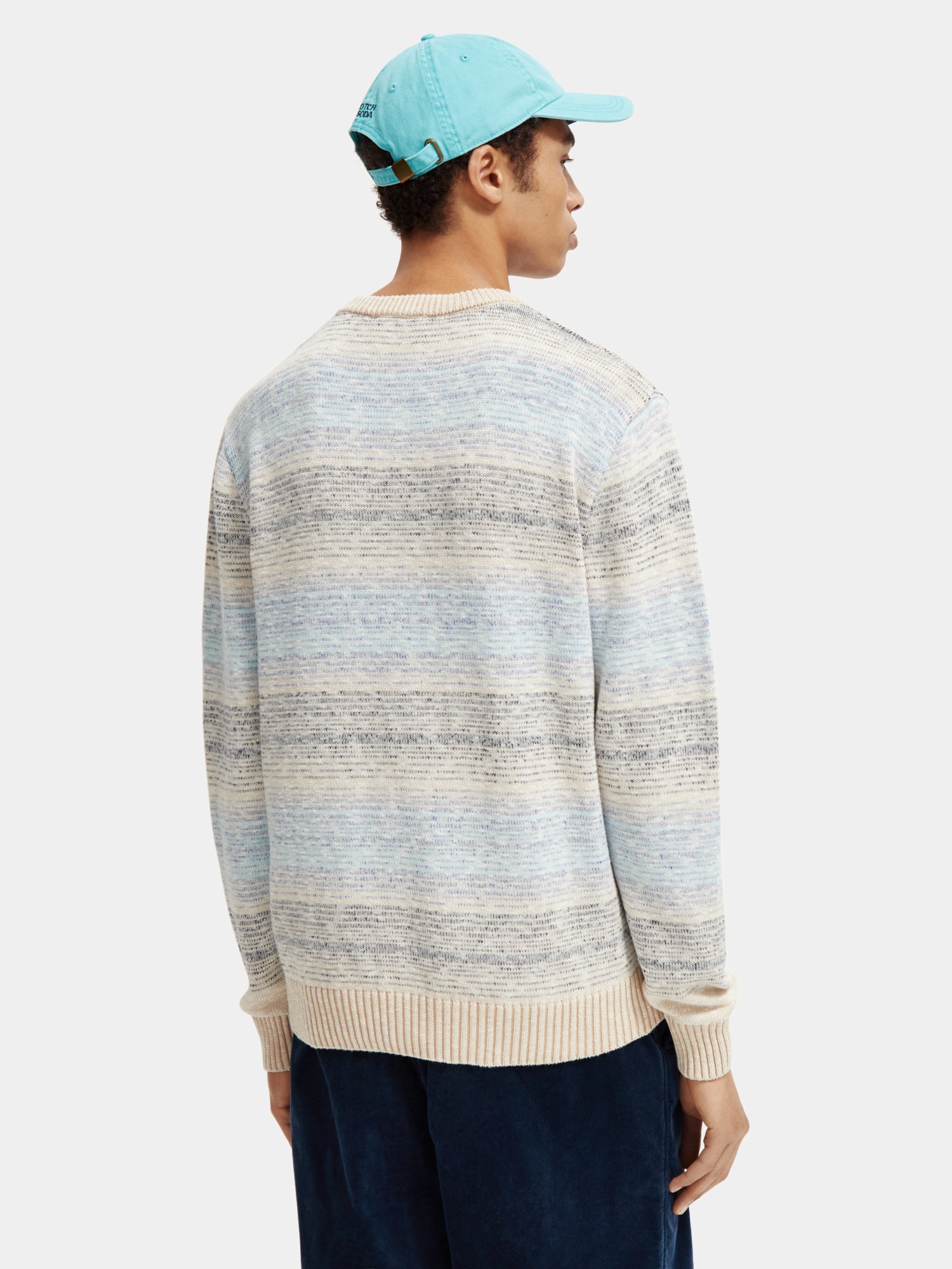 Gradient stripe crewneck sweater - Blue Gradiant