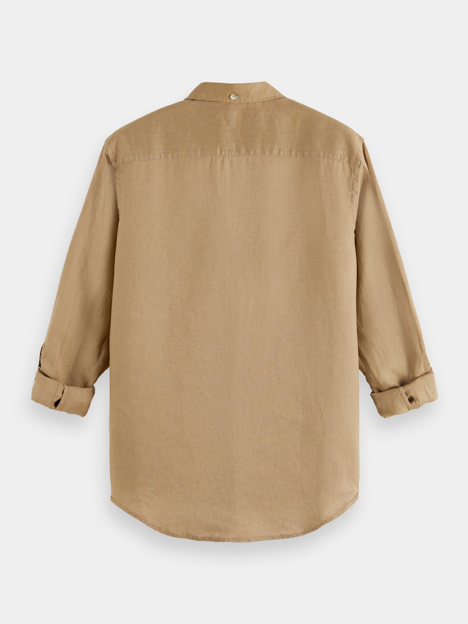 Slim-fit linen shirt with sleeve adjustments - Taupe