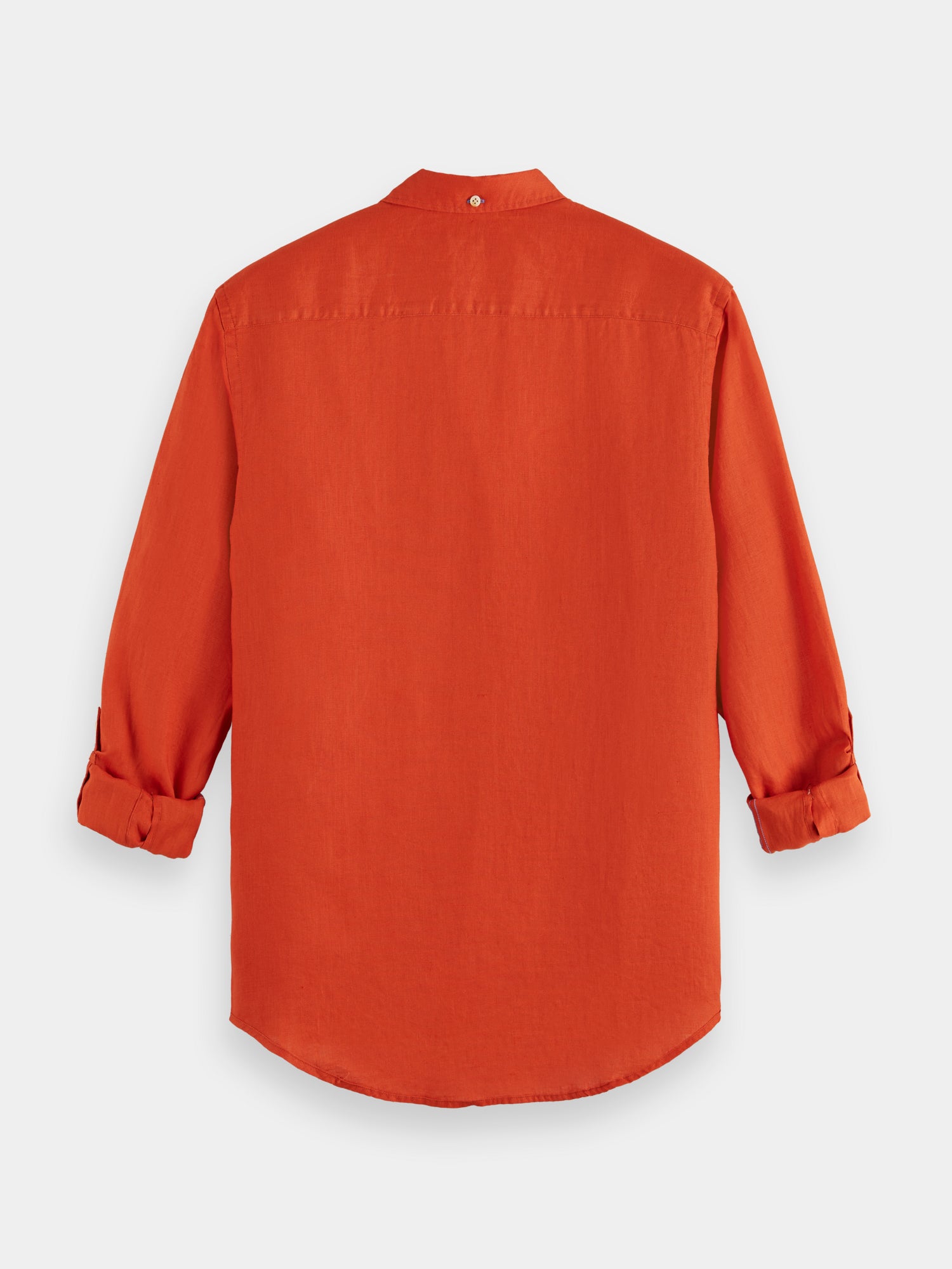 Slim-fit linen shirt with sleeve adjustments - Red Skies