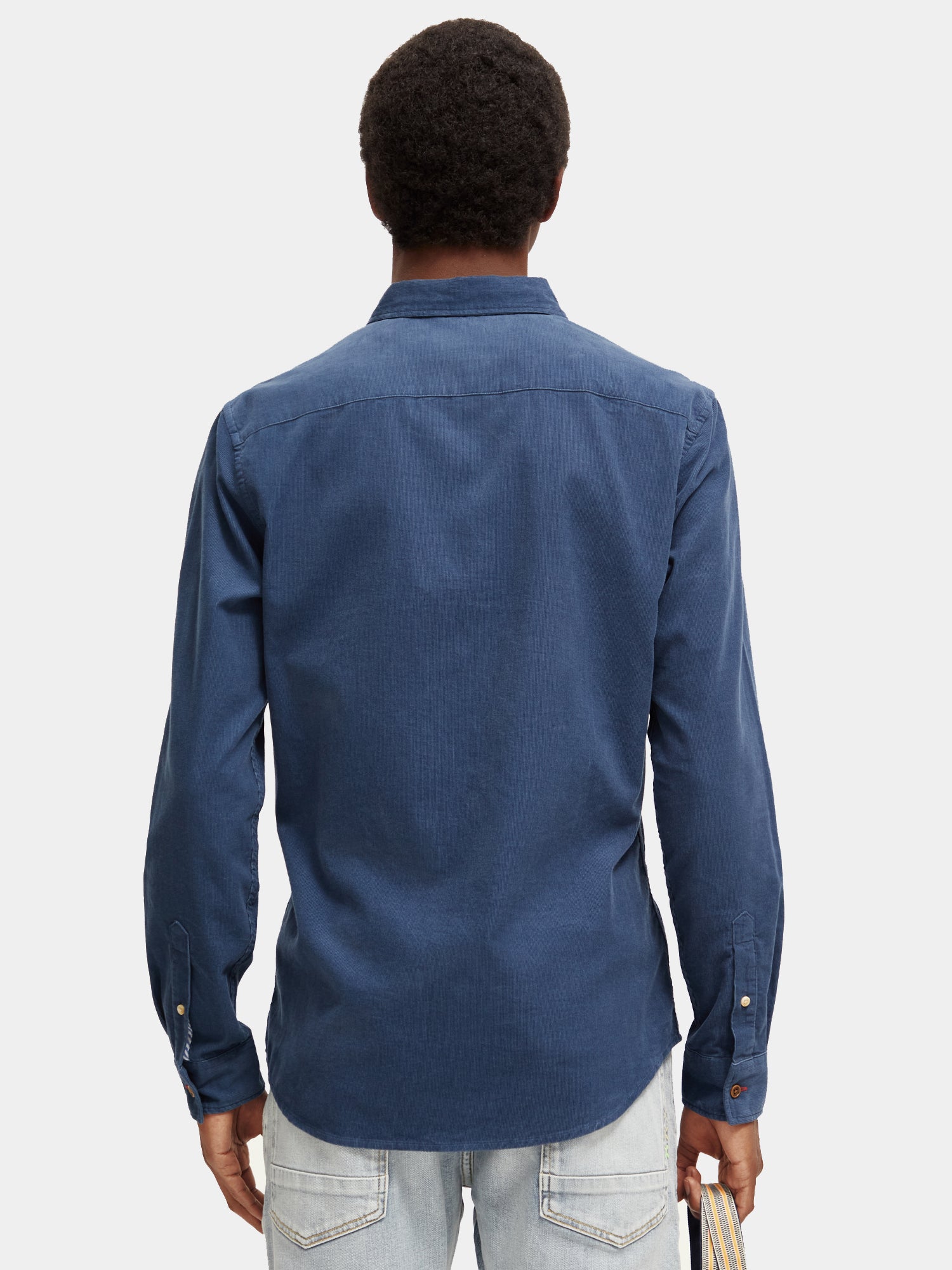 Slim-fit corduroy shirt - Storm Blue