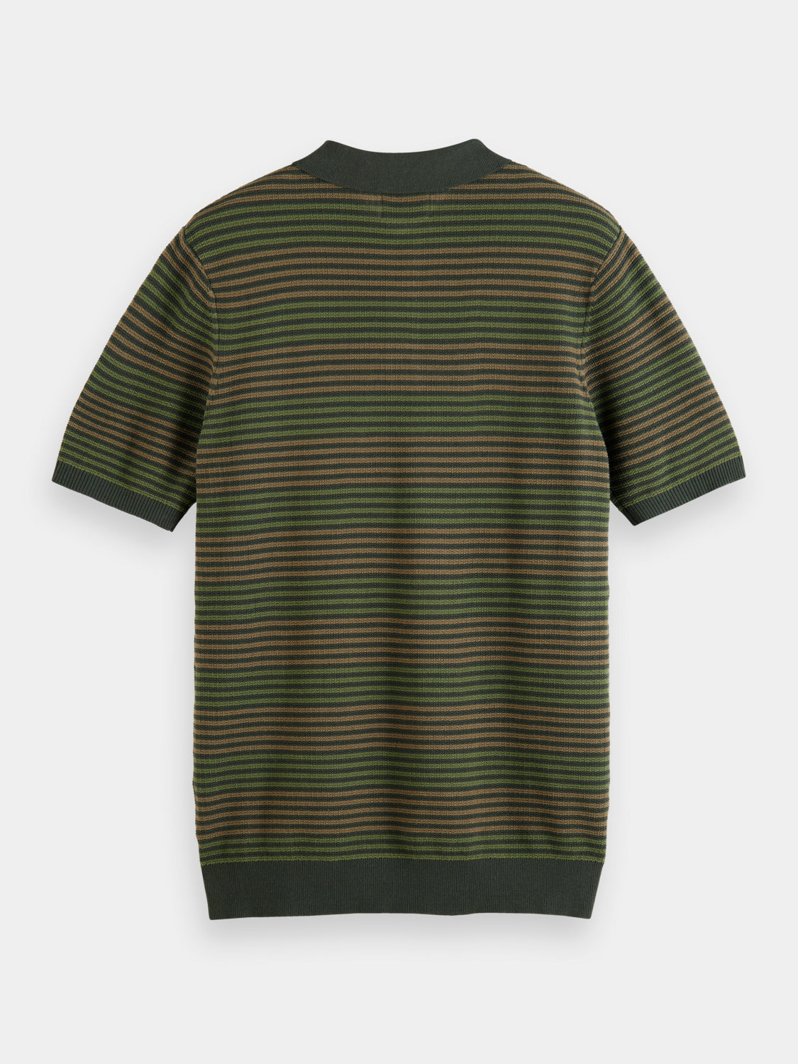 Knitted striped polo shirt - Military Stripe