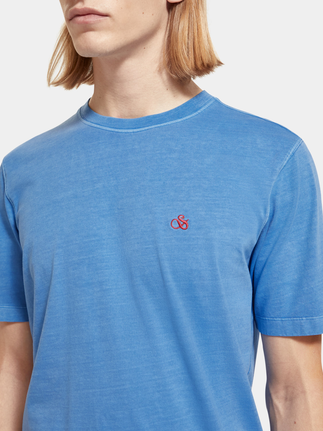 Regular-fit garment-dyed logo t-shirt - Rhythm Blue