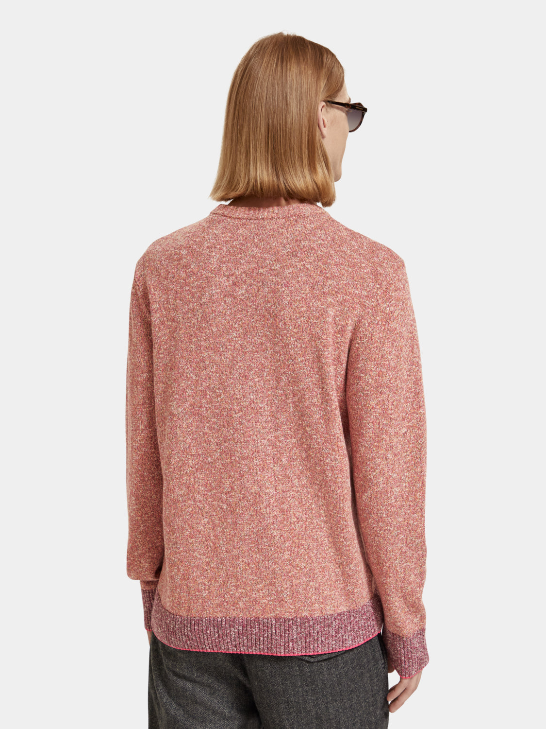Melange crewneck sweater - Multi Colour Melange Pink