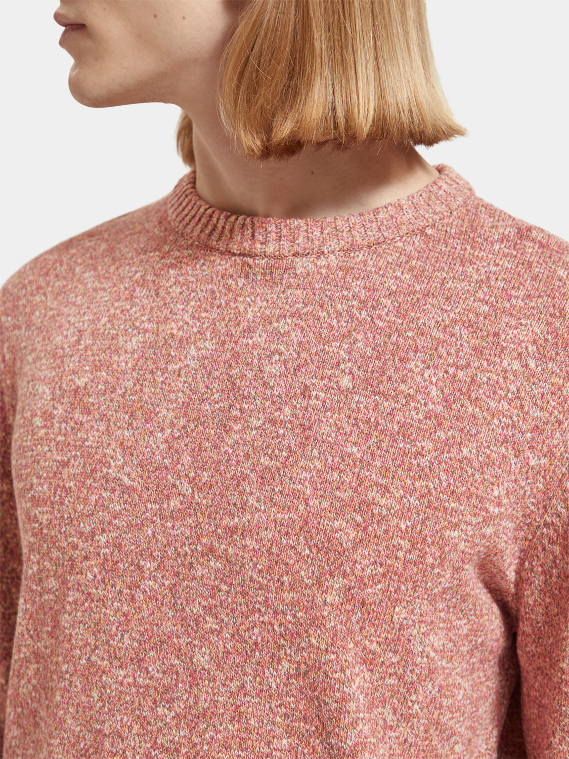 Melange crewneck sweater - Multi Colour Melange Pink
